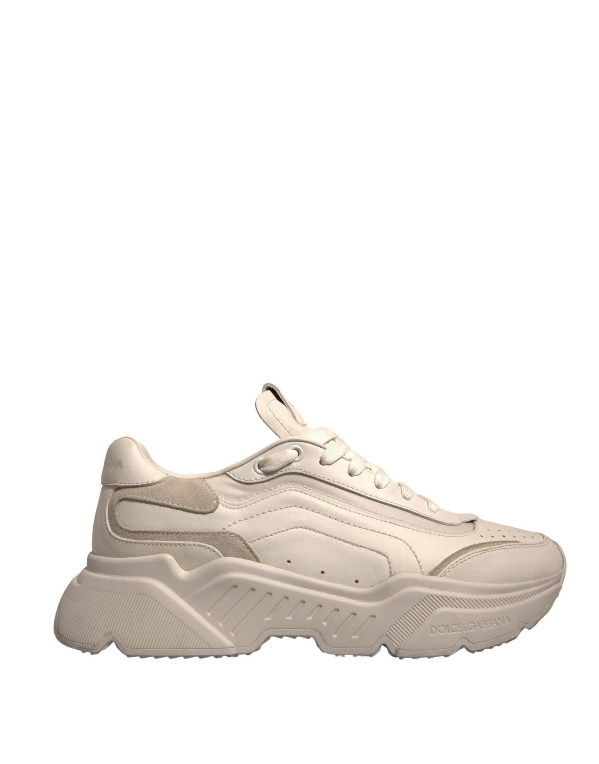 Dolce & Gabbana White Daymaster Leather Low Top Sneakers Shoes - Hilstor