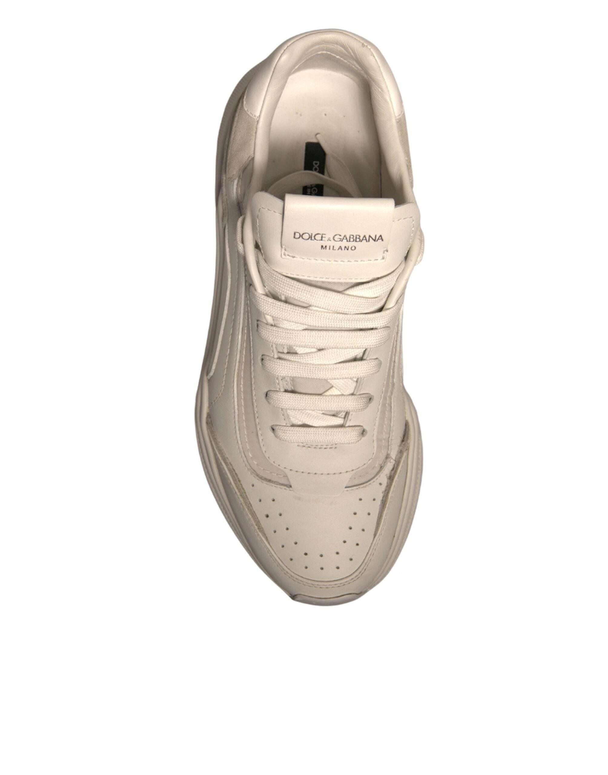 Dolce & Gabbana White Daymaster Leather Low Top Sneakers Shoes - Hilstor