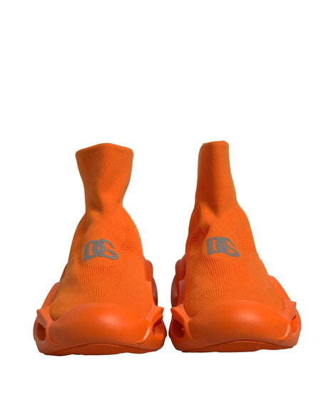Dolce & Gabbana Orange Slip On Wave Socks Men Sneakers Shoes - Hilstor