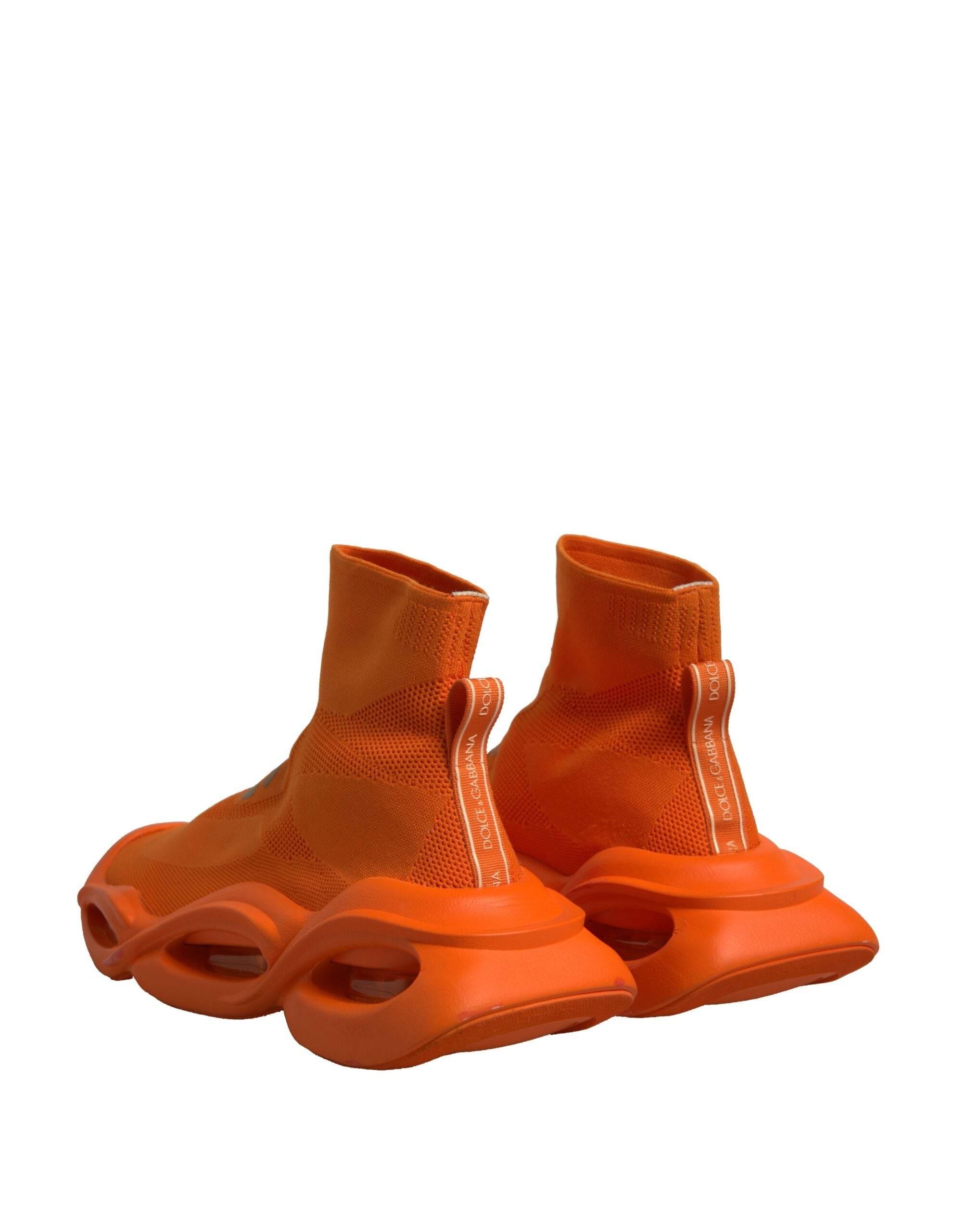 Dolce & Gabbana Orange Slip On Wave Socks Men Sneakers Shoes - Hilstor