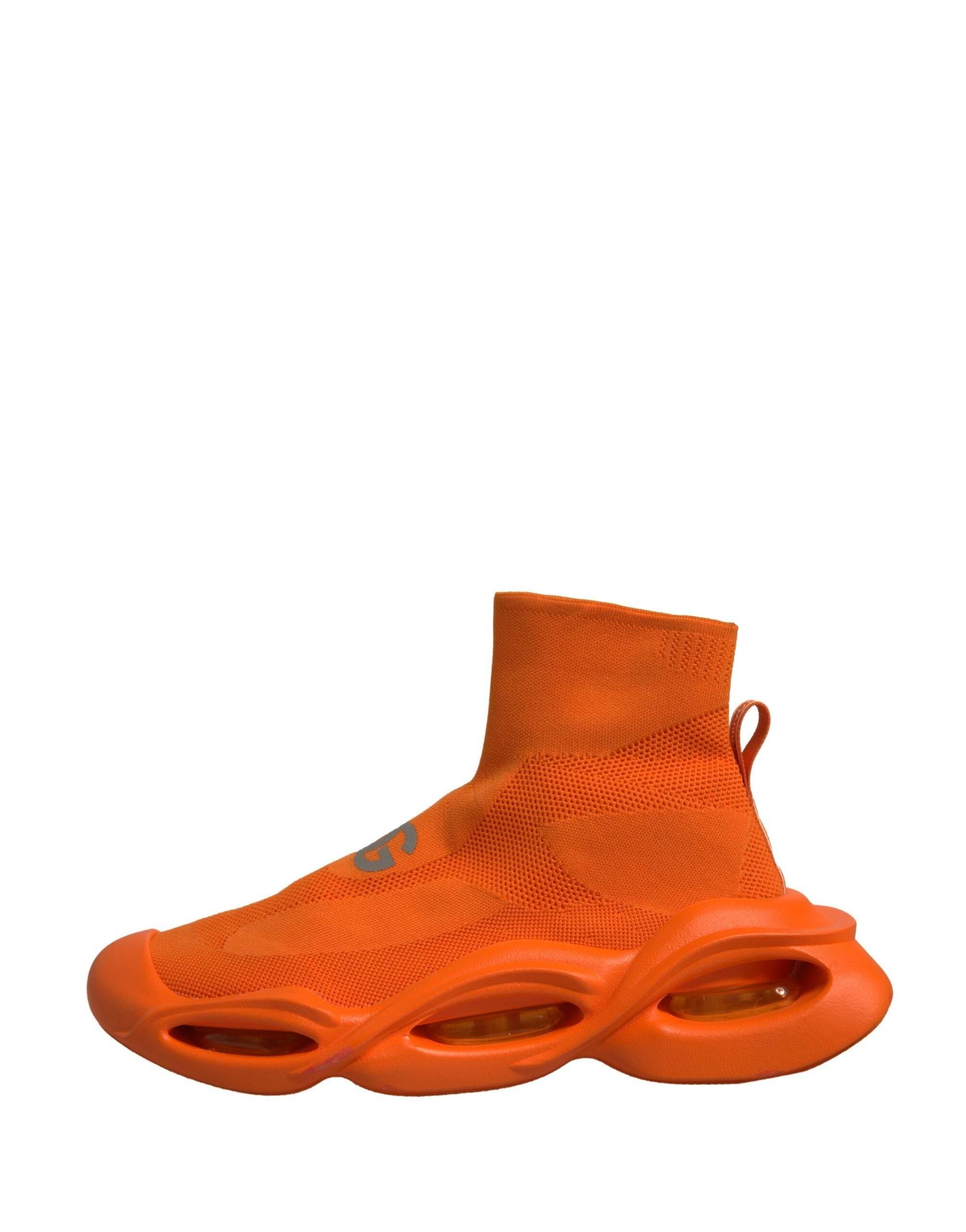 Dolce & Gabbana Orange Slip On Wave Socks Men Sneakers Shoes - Hilstor