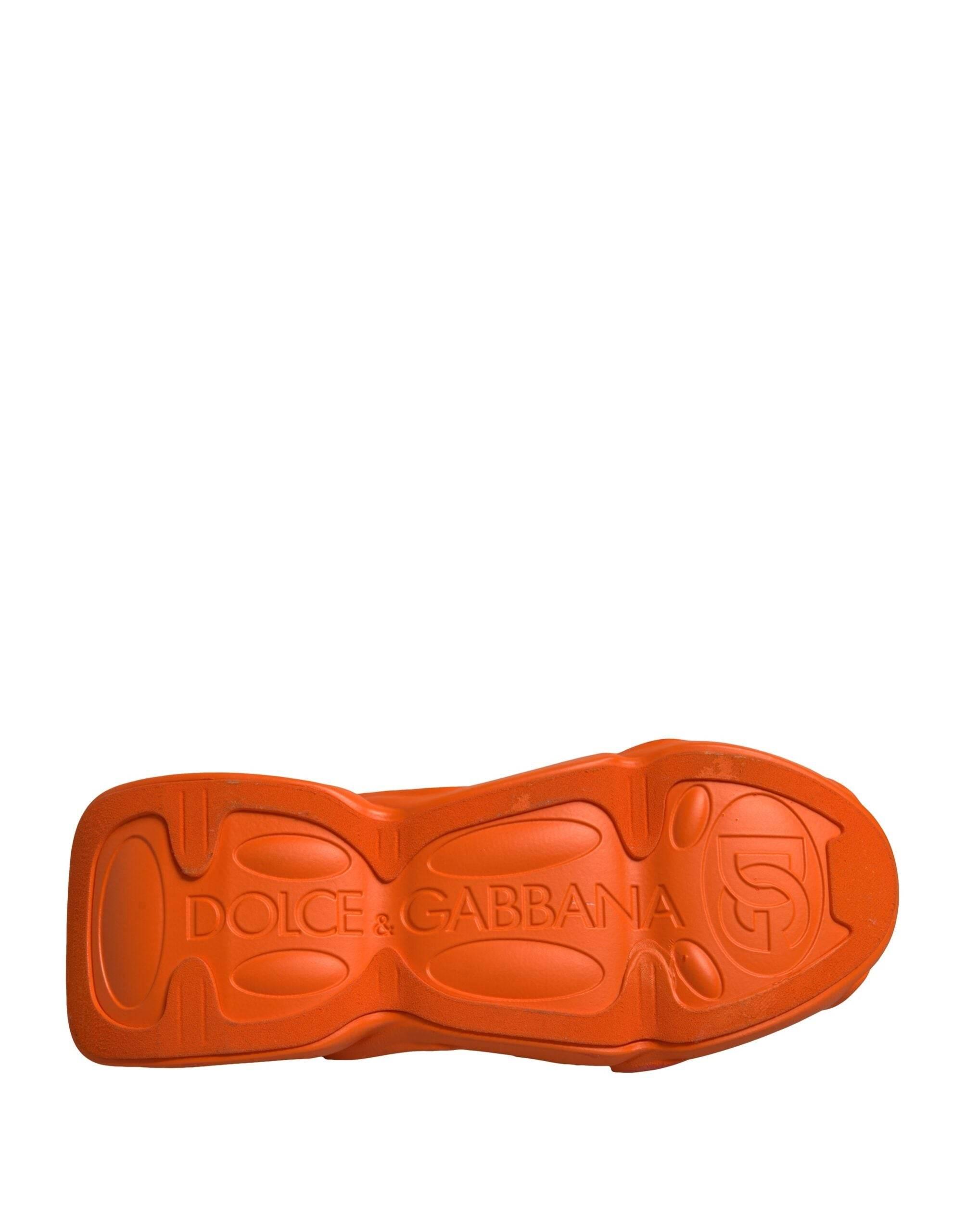 Dolce & Gabbana Orange Slip On Wave Socks Men Sneakers Shoes - Hilstor