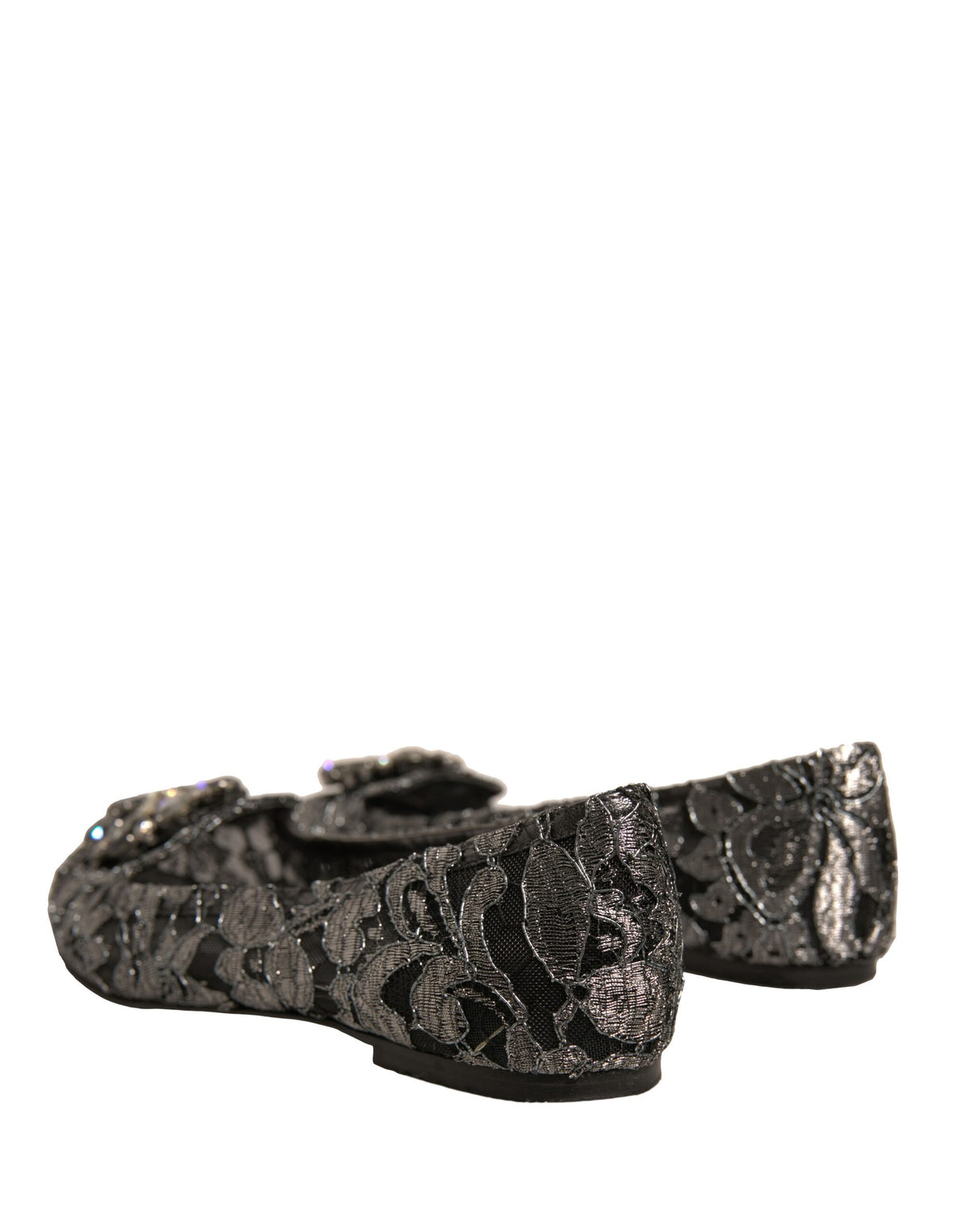 Dolce &amp; Gabbana Sølv Krystal Loafer Blonde Ballet Flats Sko