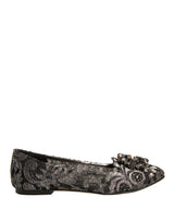 Dolce &amp; Gabbana Sølv Krystal Loafer Blonde Ballet Flats Sko