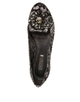 Dolce &amp; Gabbana Sølv Krystal Loafer Blonde Ballet Flats Sko