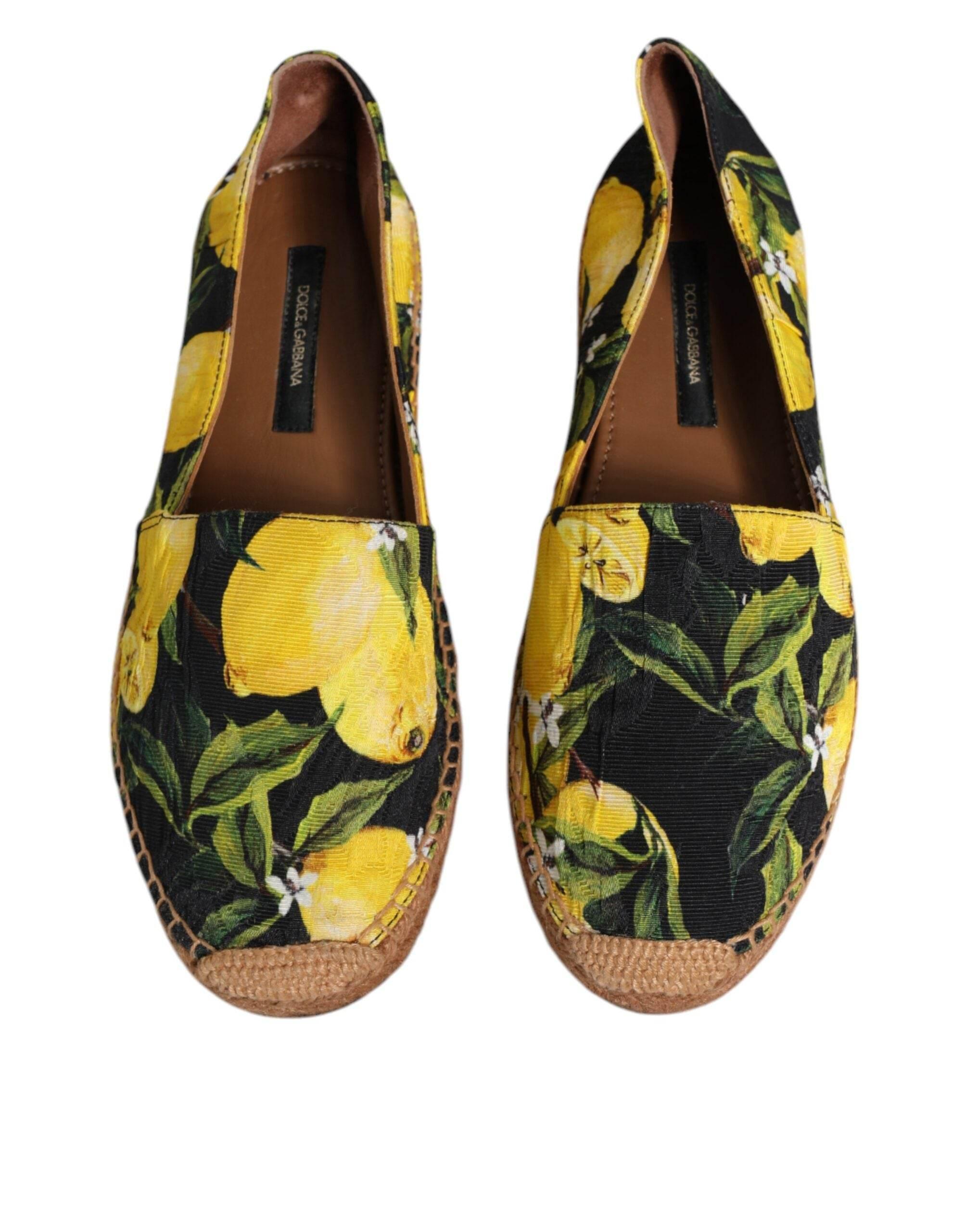 Dolce & Gabbana Multicolor Lemon Slip On Espadrilles Shoes - Hilstor