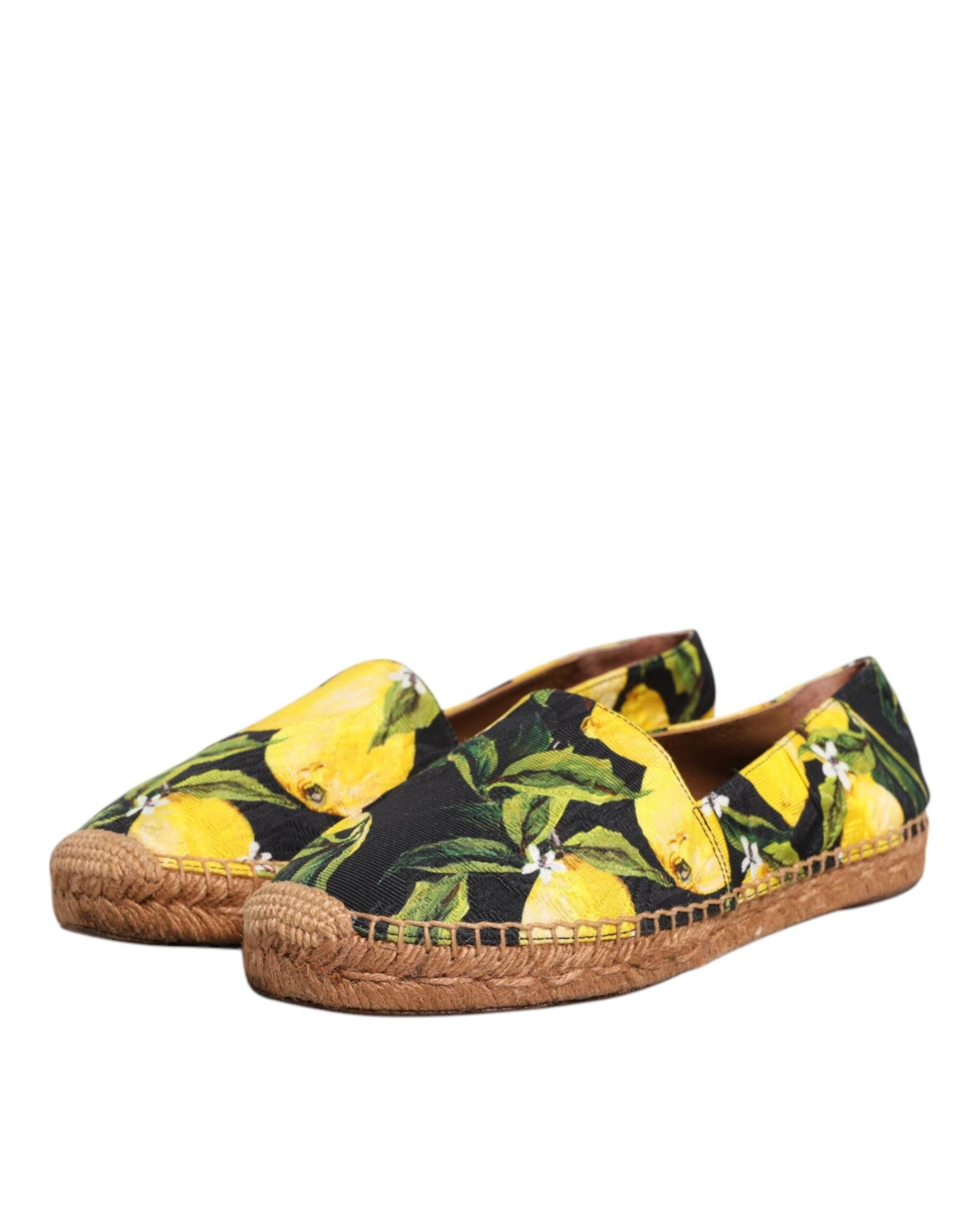 Dolce & Gabbana Multicolor Lemon Slip On Espadrilles Shoes - Hilstor