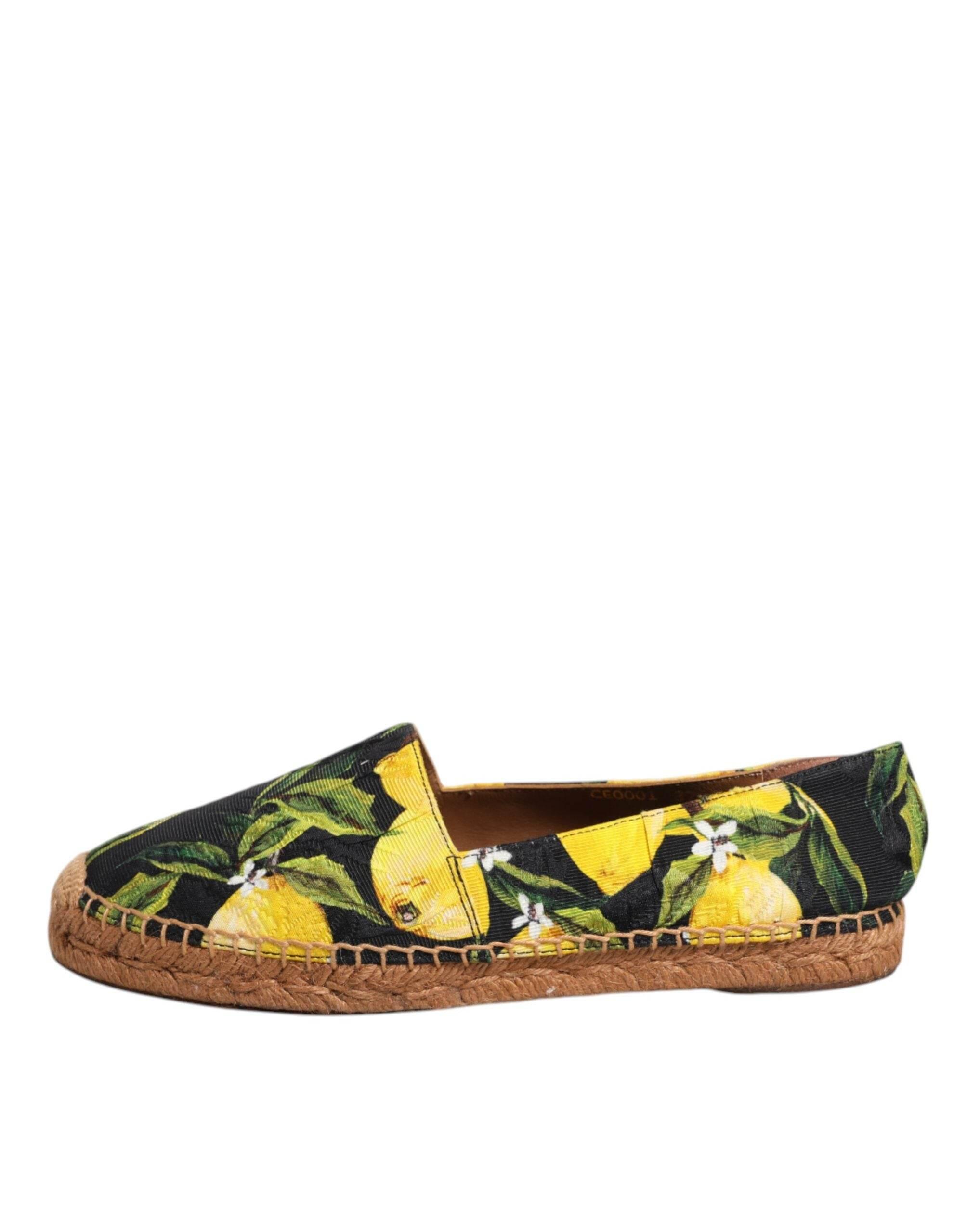 Dolce & Gabbana Multicolor Lemon Slip On Espadrilles Shoes - Hilstor