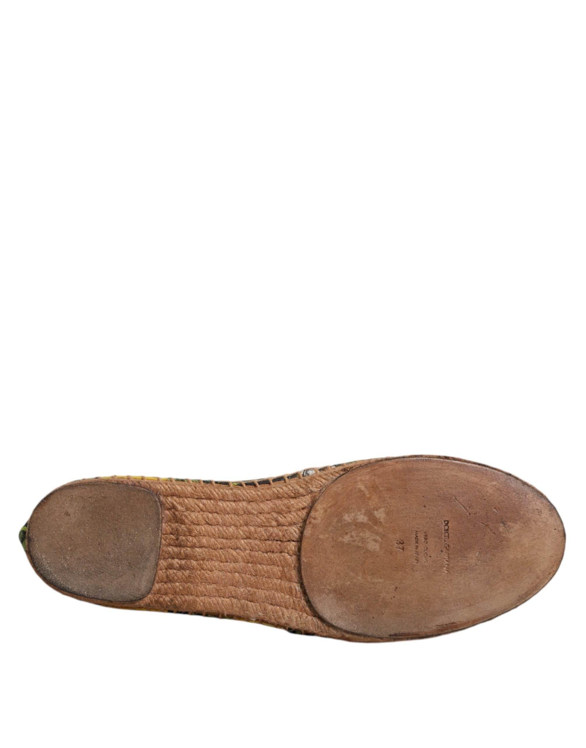 Dolce & Gabbana Multicolor Lemon Slip On Espadrilles Shoes - Hilstor