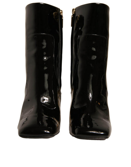 Dolce & Gabbana Black Jackie Leather Mid Calf Boots Shoes - Hilstor
