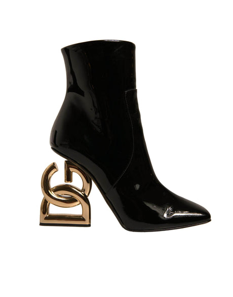 Dolce & Gabbana Black Jackie Leather Mid Calf Boots Shoes - Hilstor