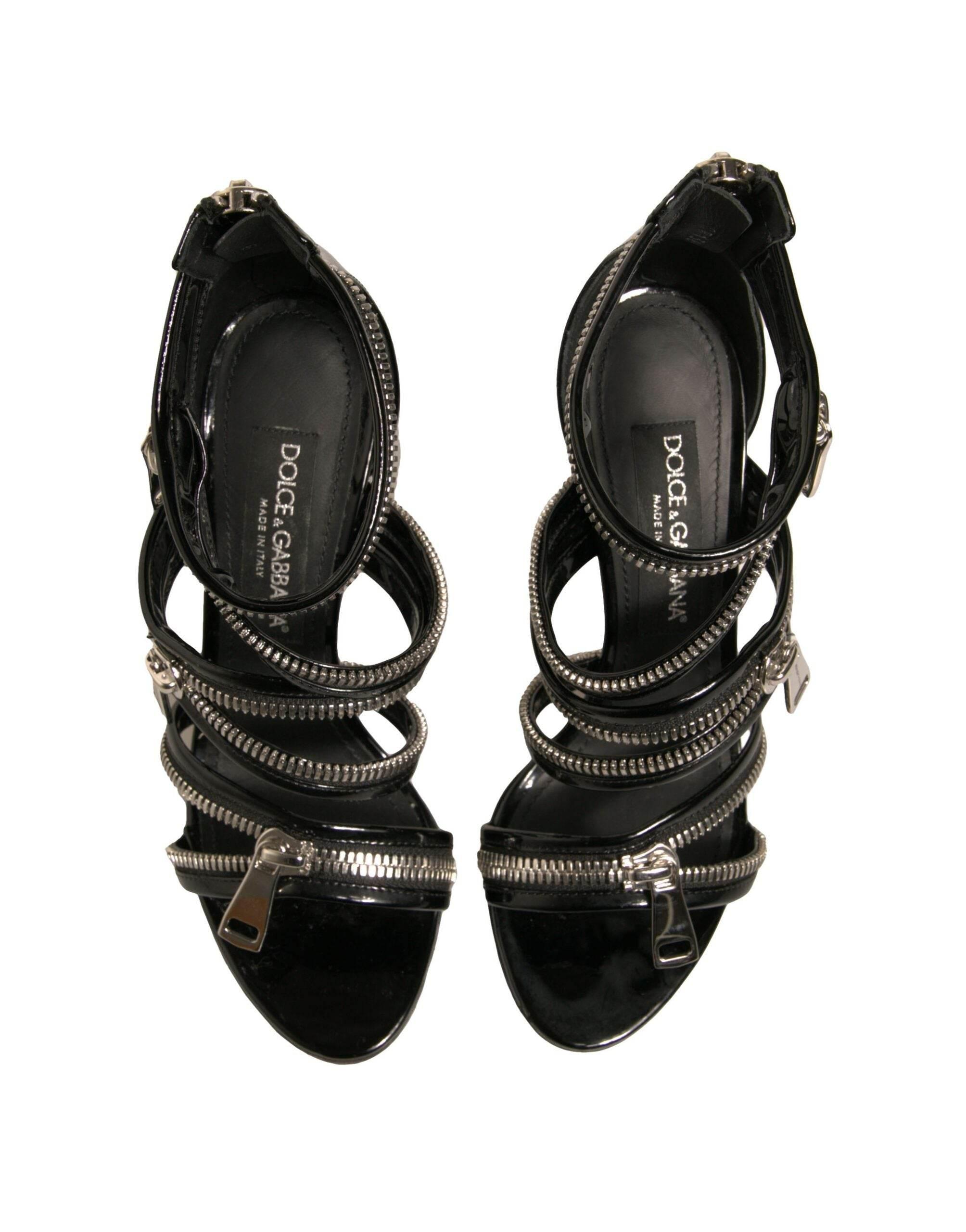 Dolce & Gabbana Black Stiletto Heels Keira Sandals Shoes - Hilstor