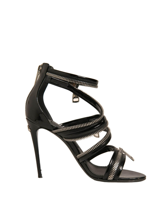 Dolce & Gabbana Black Stiletto Heels Keira Sandals Shoes - Hilstor