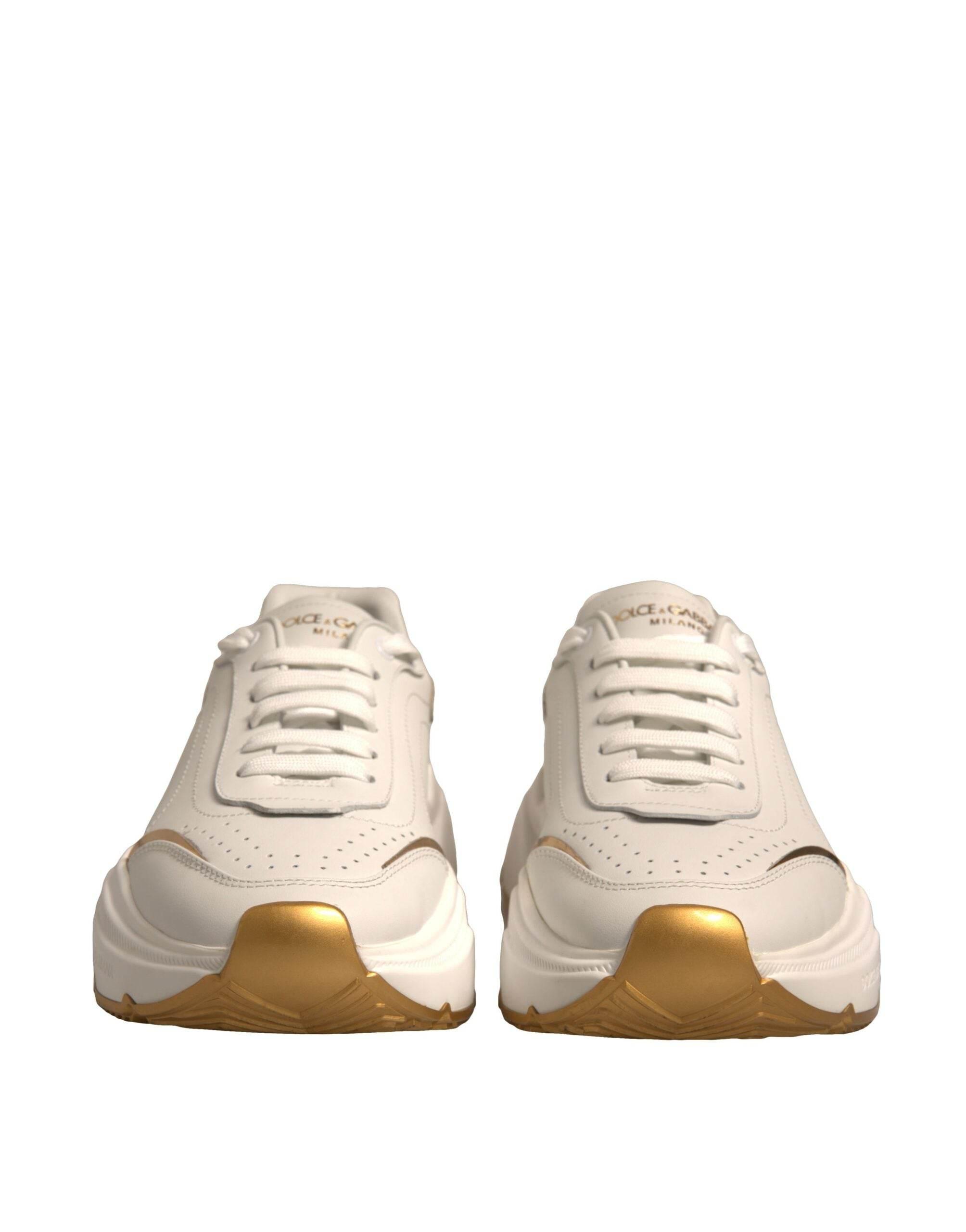 Dolce & Gabbana White Gold Daymaster Low Top Sneakers Shoes - Hilstor