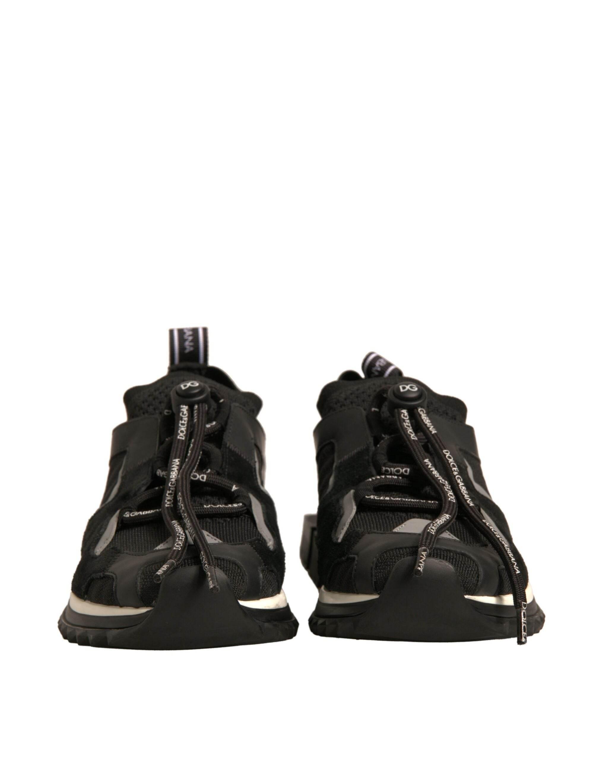 Dolce & Gabbana Black Mesh Sorrento Trekking Sneakers Shoes - Hilstor