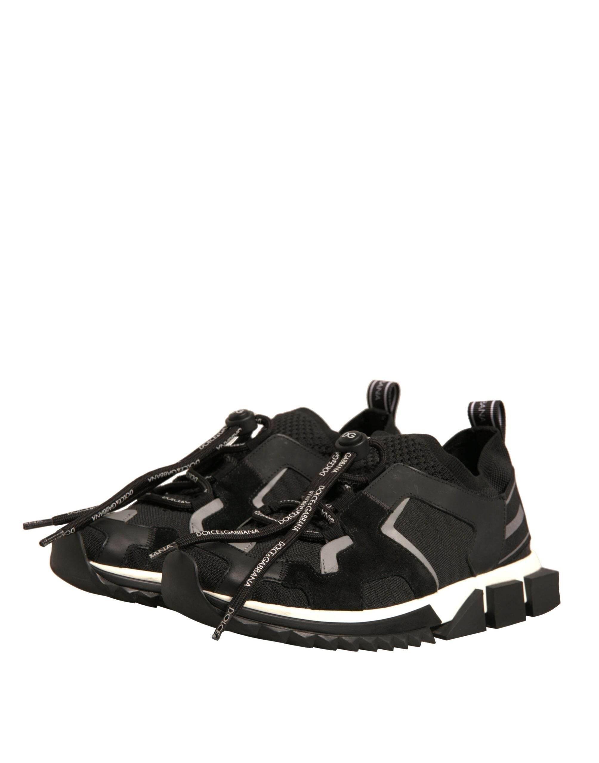 Dolce & Gabbana Black Mesh Sorrento Trekking Sneakers Shoes - Hilstor
