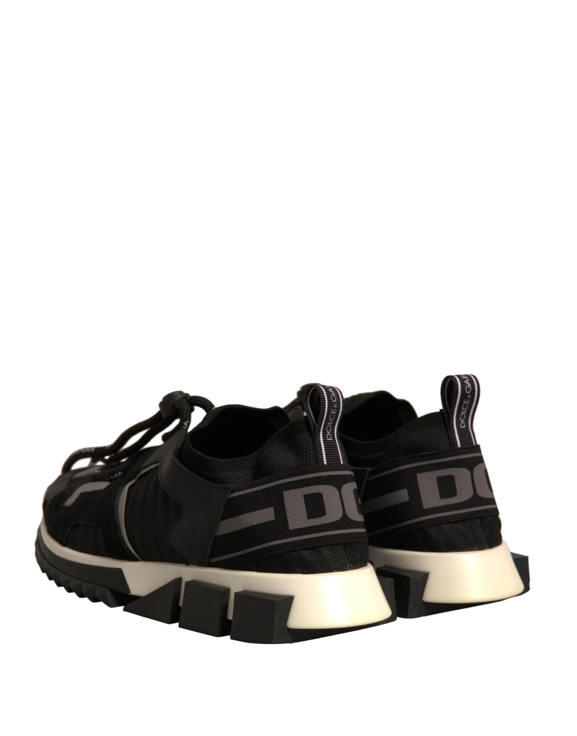 Dolce & Gabbana Black Mesh Sorrento Trekking Sneakers Shoes - Hilstor