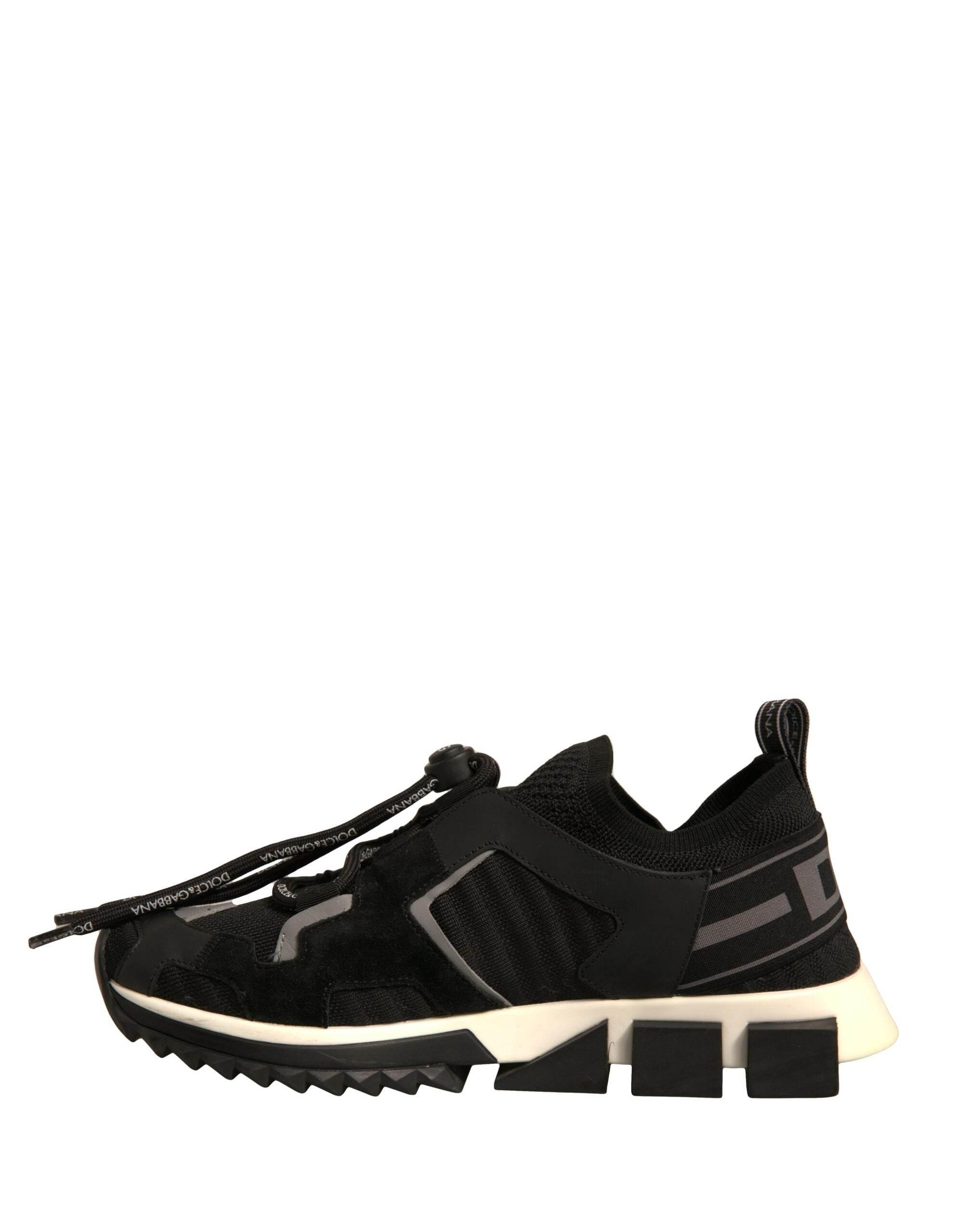 Dolce & Gabbana Black Mesh Sorrento Trekking Sneakers Shoes - Hilstor