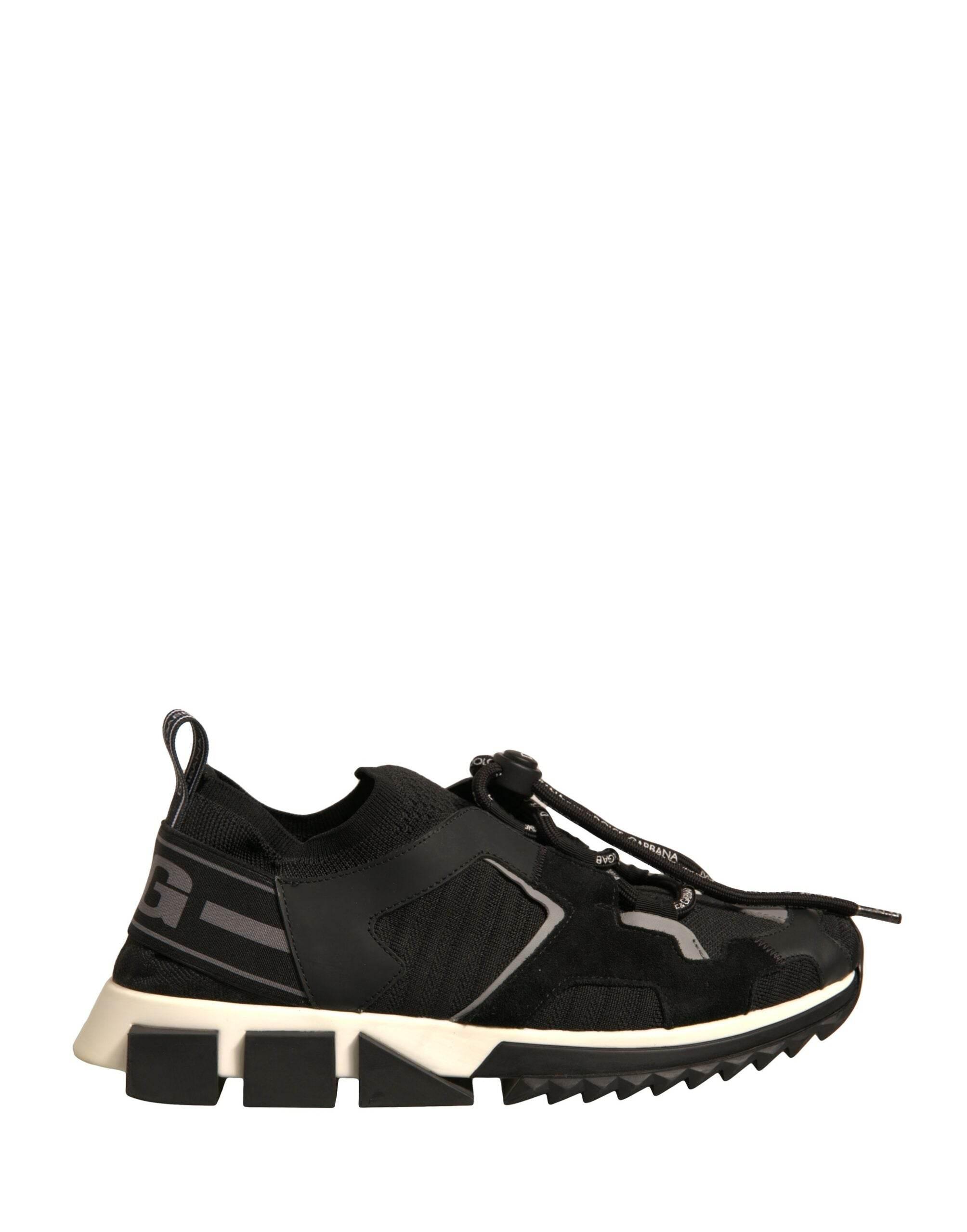 Dolce & Gabbana Black Mesh Sorrento Trekking Sneakers Shoes - Hilstor