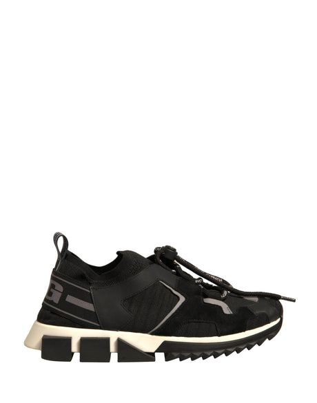 Dolce & Gabbana Black Mesh Sorrento Trekking Sneakers Shoes - Hilstor