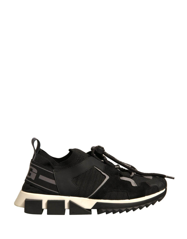 Dolce & Gabbana Black Mesh Sorrento Trekking Sneakers Shoes - Hilstor