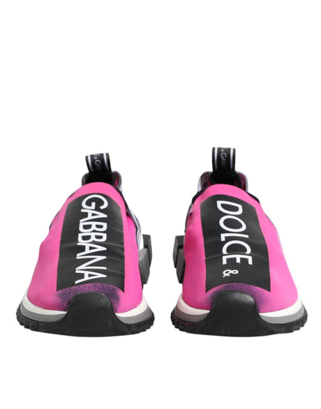 Dolce & Gabbana Fuchsia White Slip On Sorrento Sneakers Shoes - Hilstor