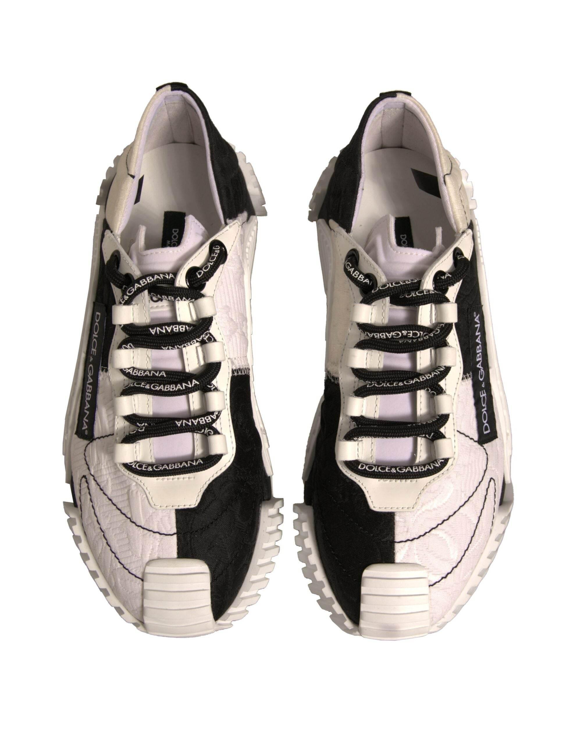 Dolce & Gabbana White Black NS1 Low Top Sports Sneakers Shoes - Hilstor
