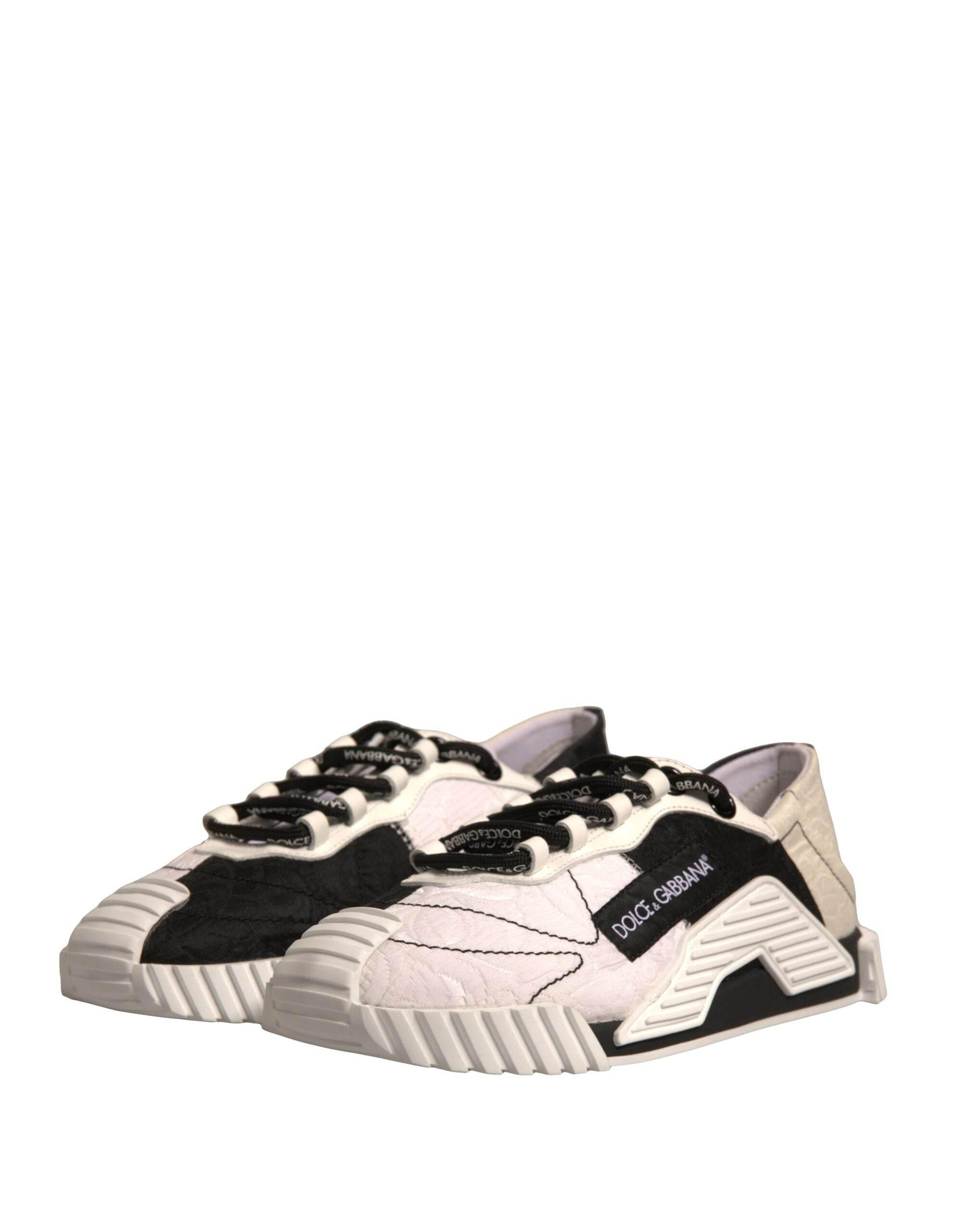 Dolce & Gabbana White Black NS1 Low Top Sports Sneakers Shoes - Hilstor