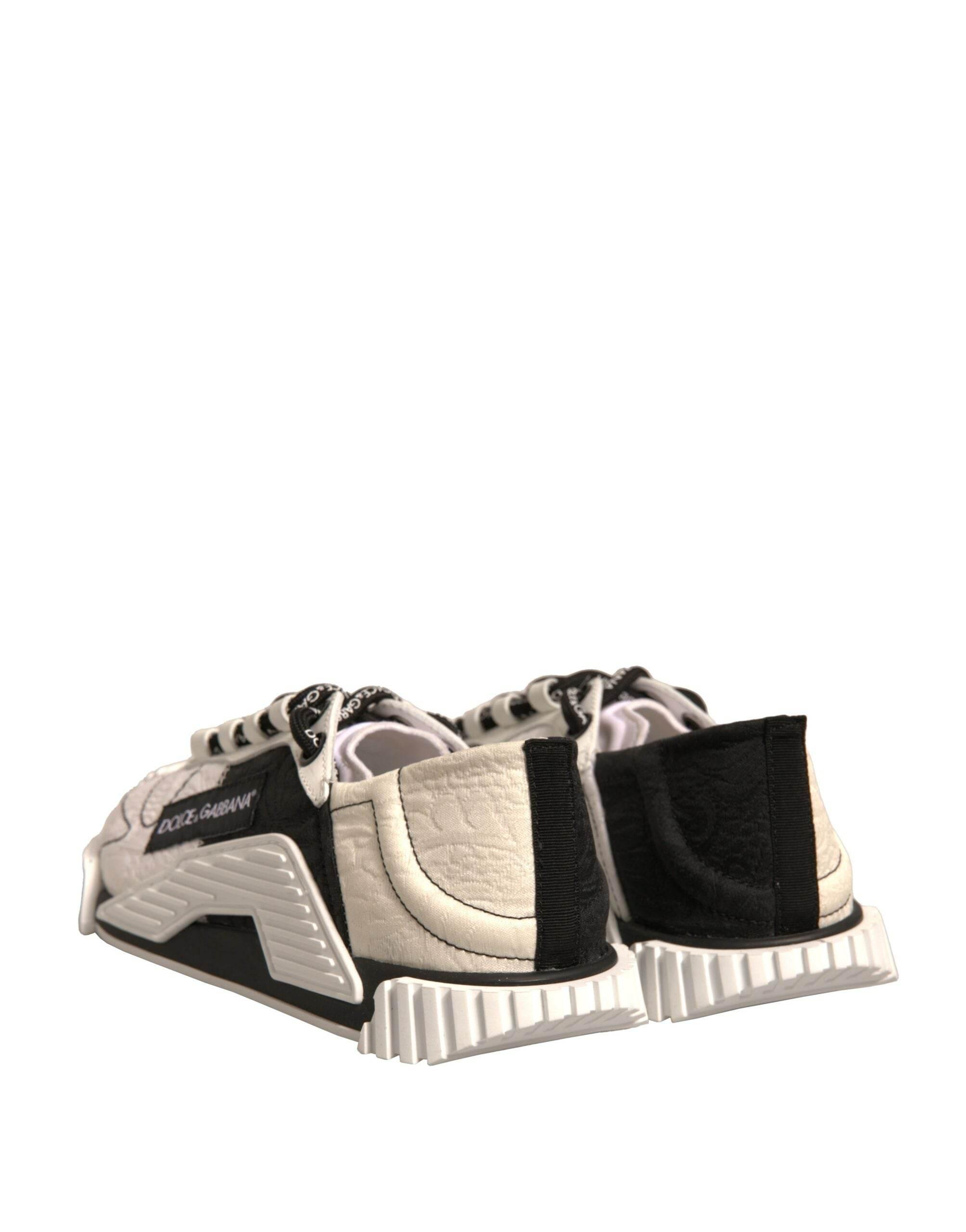 Dolce & Gabbana White Black NS1 Low Top Sports Sneakers Shoes - Hilstor