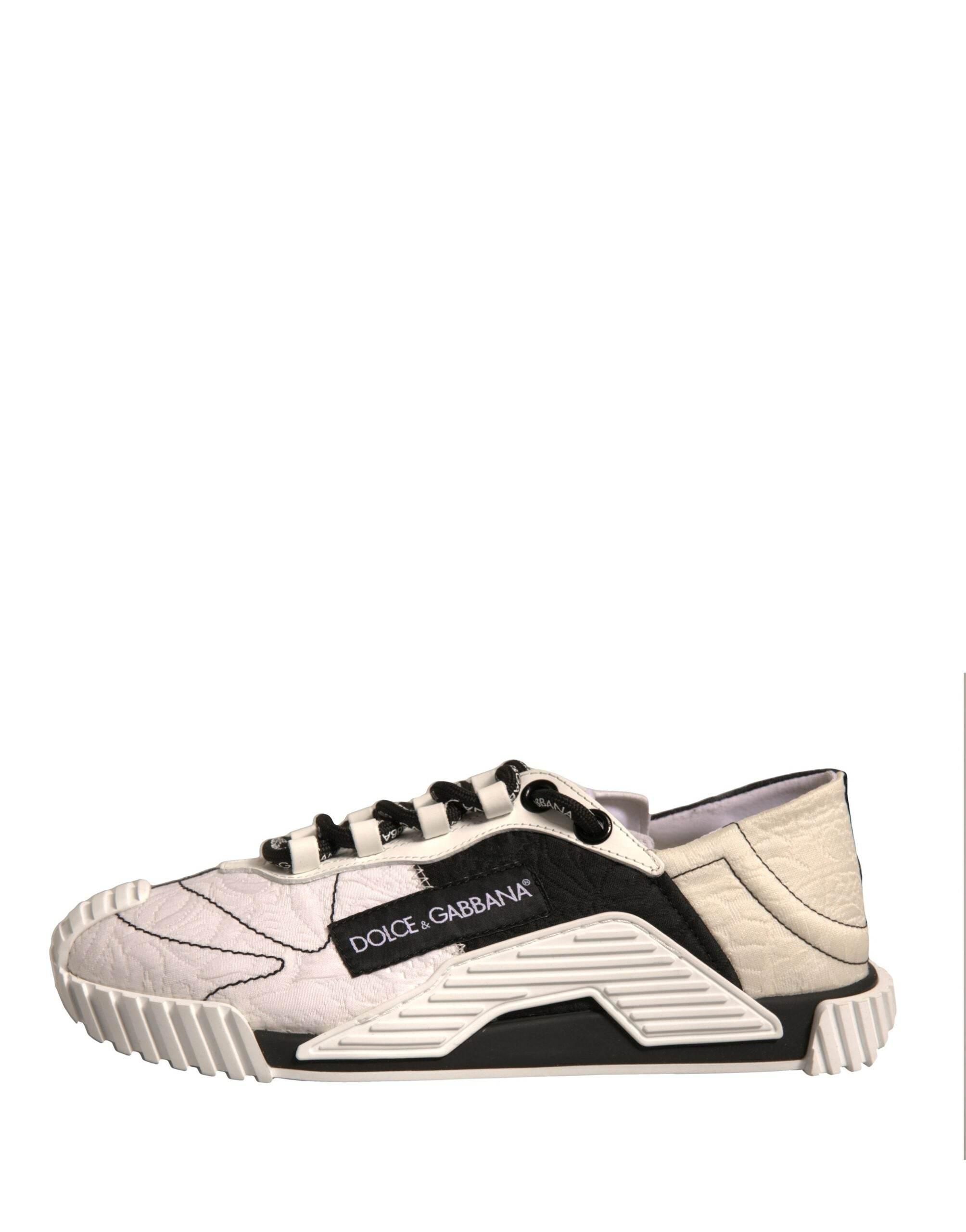 Dolce & Gabbana White Black NS1 Low Top Sports Sneakers Shoes - Hilstor