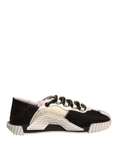 Dolce & Gabbana White Black NS1 Low Top Sports Sneakers Shoes - Hilstor