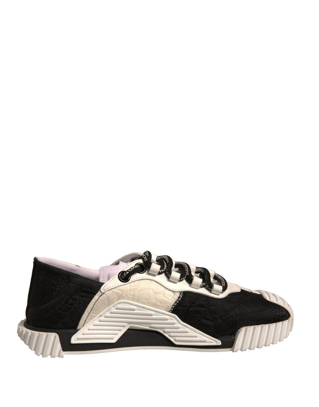 Dolce & Gabbana White Black NS1 Low Top Sports Sneakers Shoes - Hilstor
