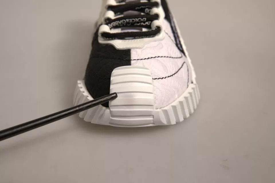 Dolce & Gabbana White Black NS1 Low Top Sports Sneakers Shoes - Hilstor