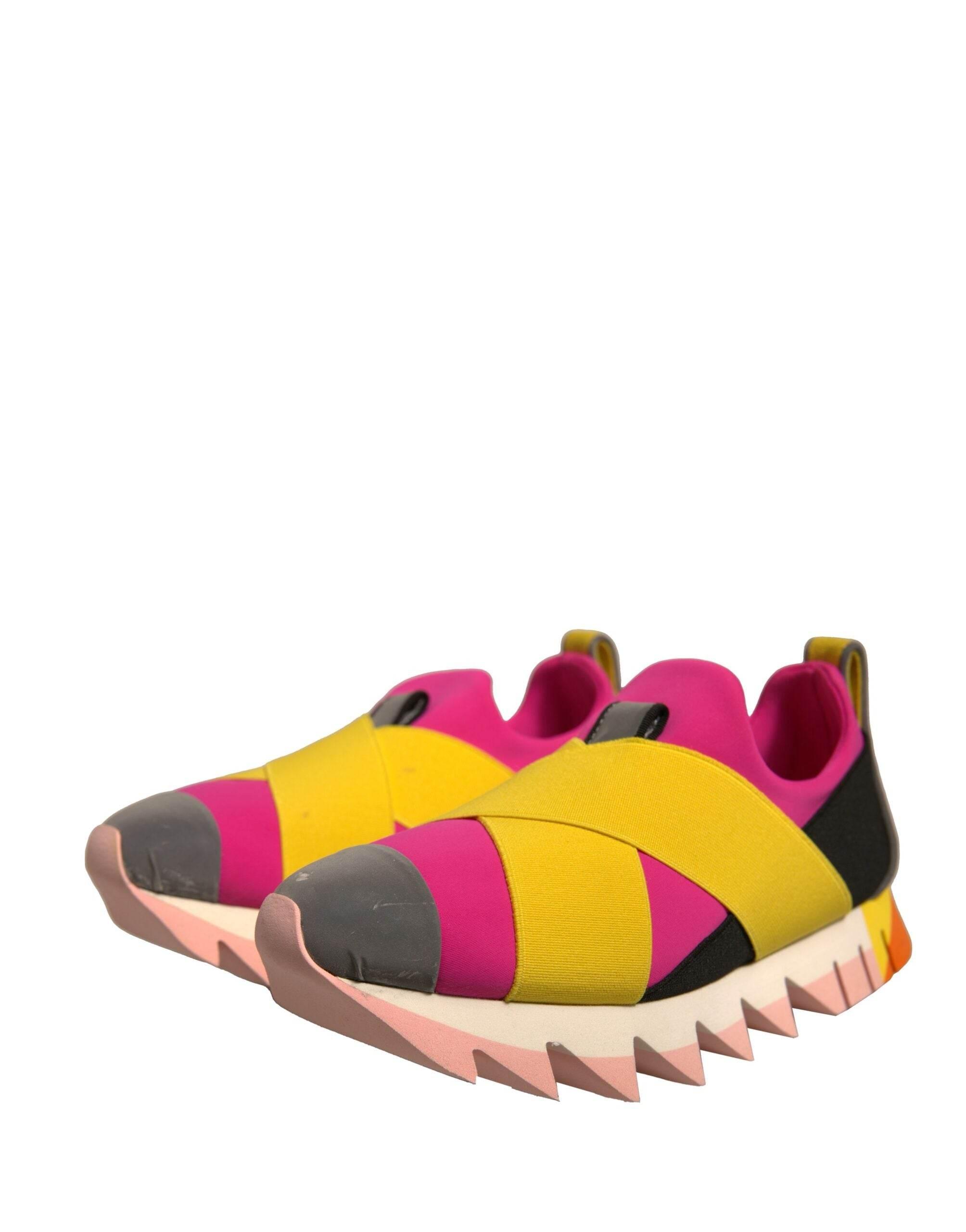 Dolce & Gabbana Multicolor Neoprene Elastic Ibiza Sneakers Shoes - Hilstor