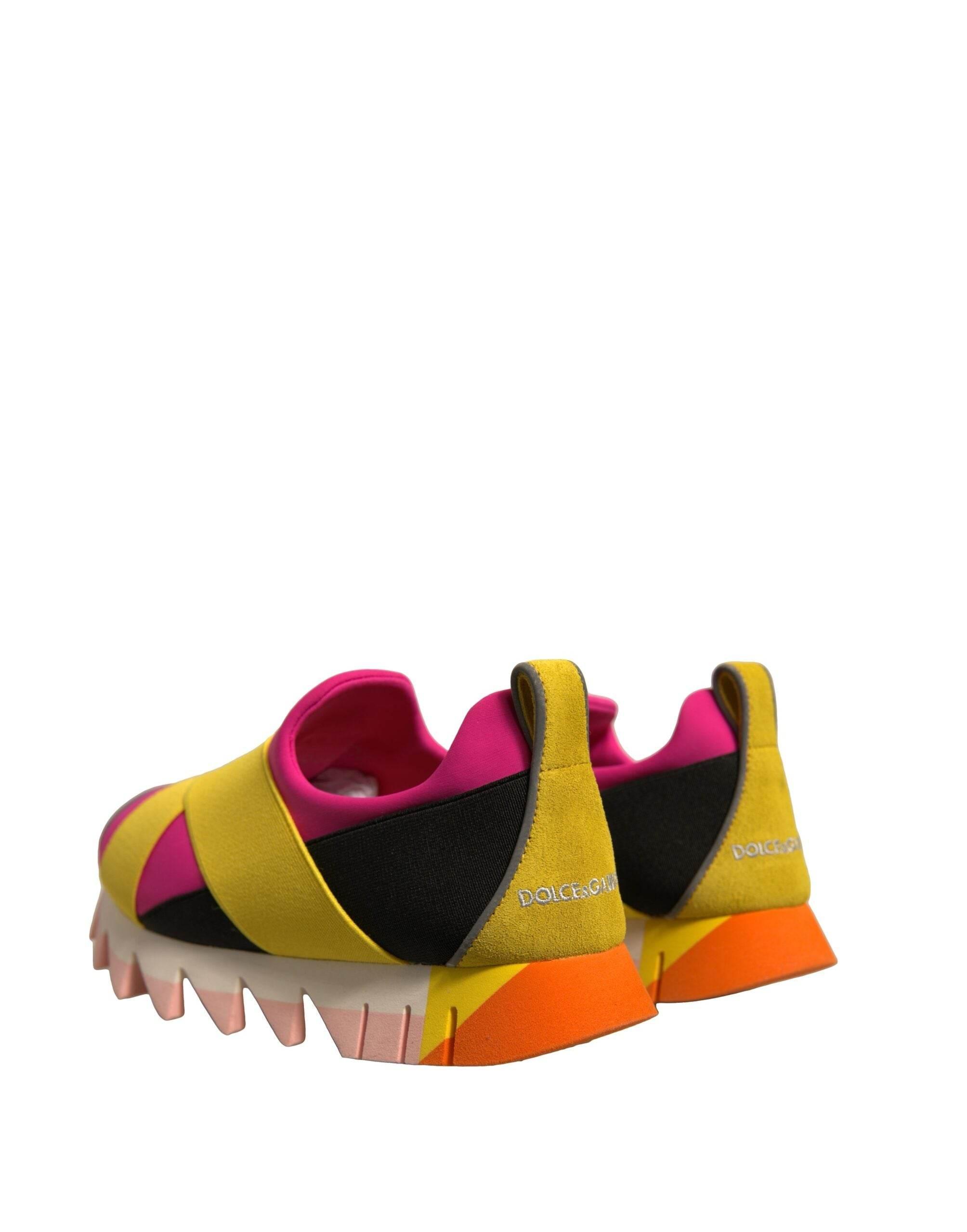 Dolce & Gabbana Multicolor Neoprene Elastic Ibiza Sneakers Shoes - Hilstor