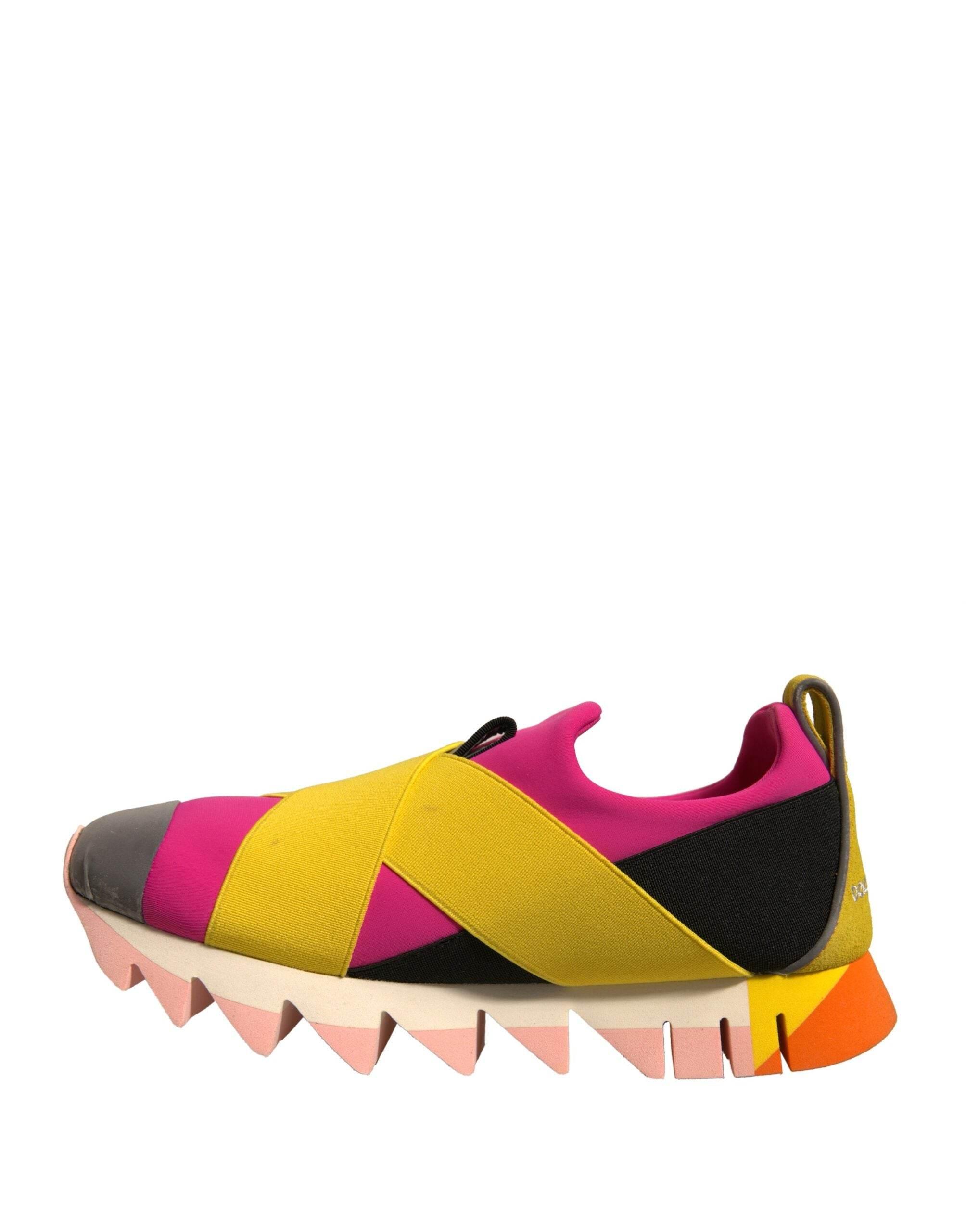 Dolce & Gabbana Multicolor Neoprene Elastic Ibiza Sneakers Shoes - Hilstor