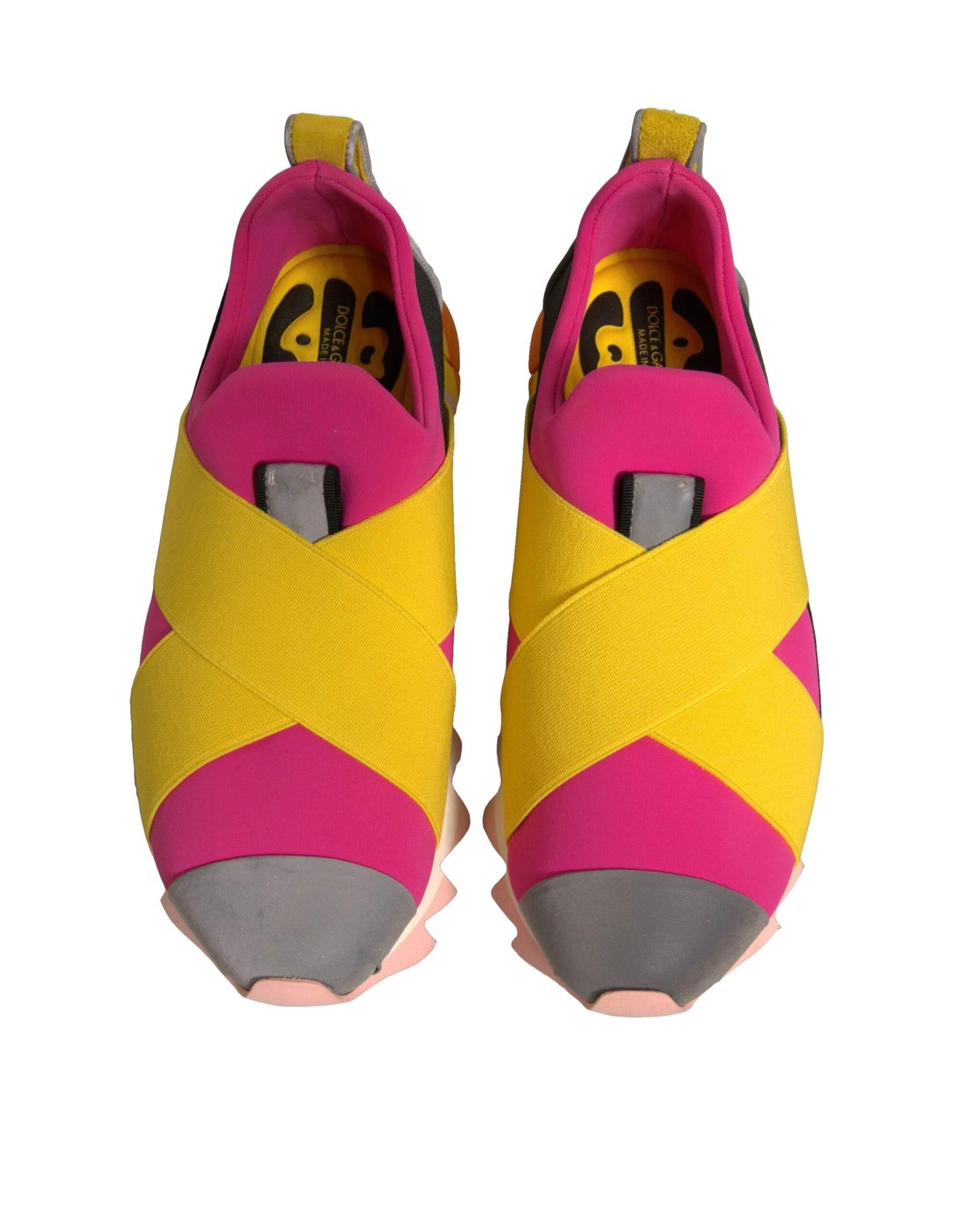 Dolce & Gabbana Multicolor Neoprene Elastic Ibiza Sneakers Shoes - Hilstor