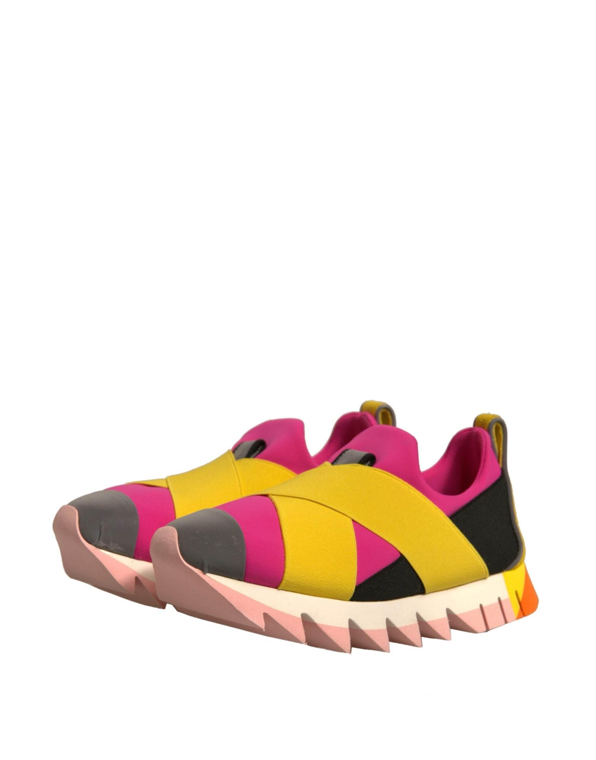 Dolce & Gabbana Multicolor Neoprene Elastic Ibiza Sneakers Shoes - Hilstor