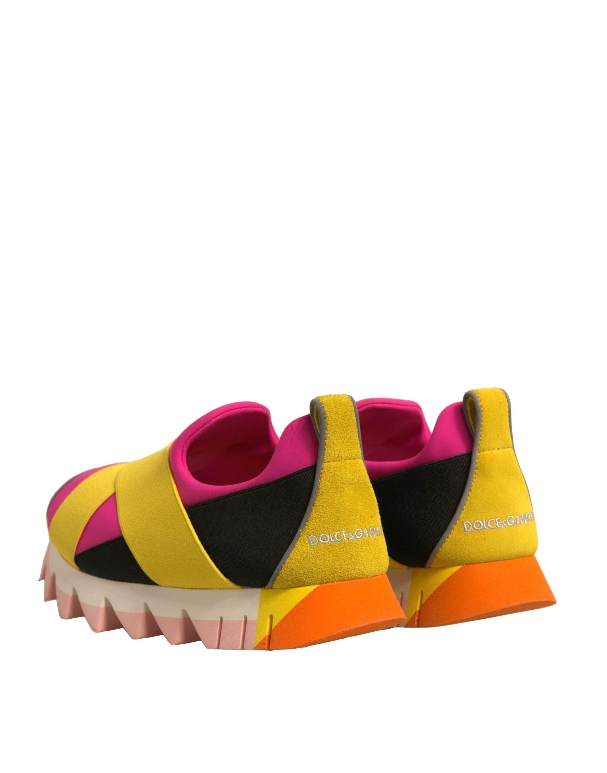 Dolce & Gabbana Multicolor Neoprene Elastic Ibiza Sneakers Shoes - Hilstor