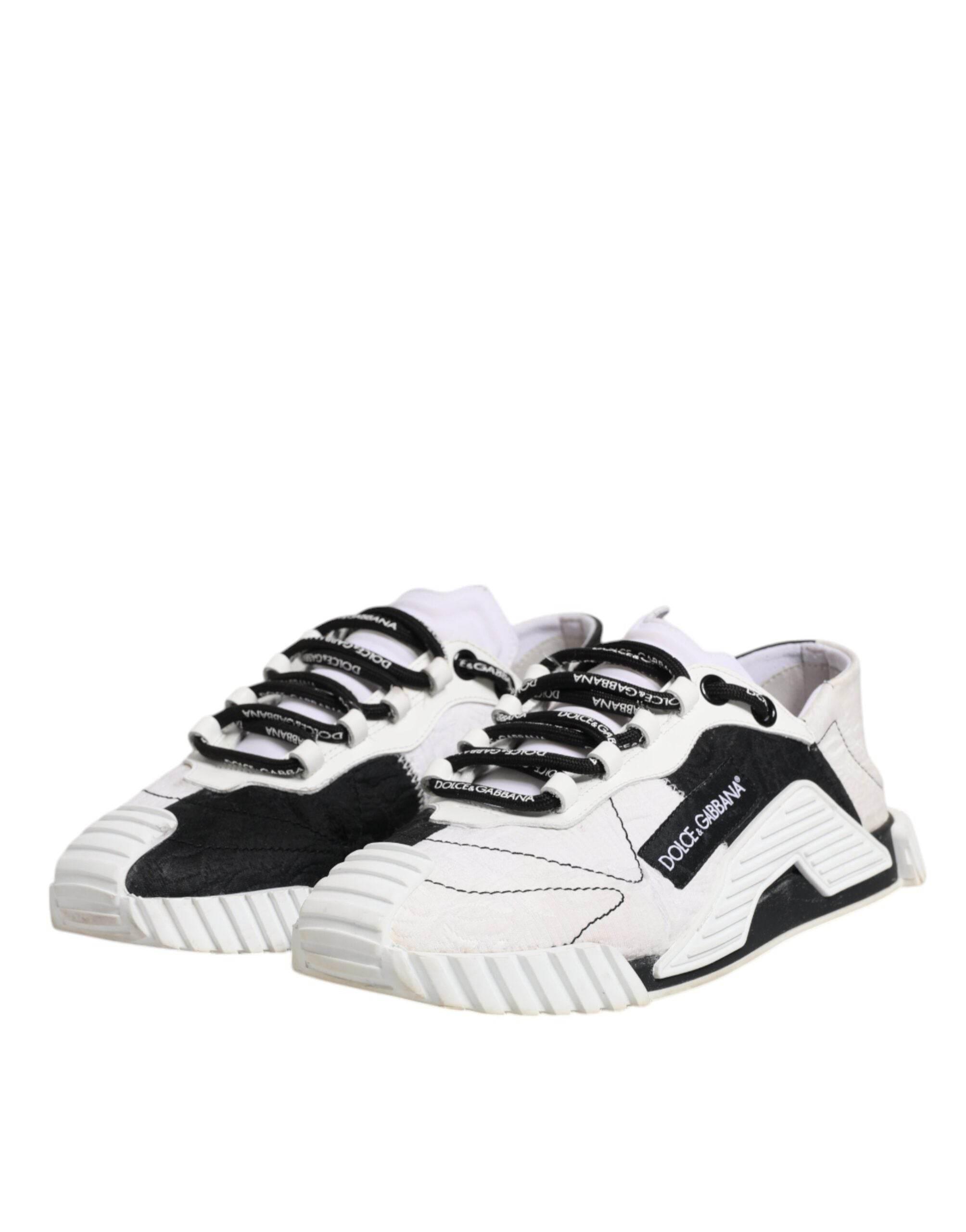 Dolce & Gabbana White Black NS1 Low Top Sneakers Shoes - Hilstor