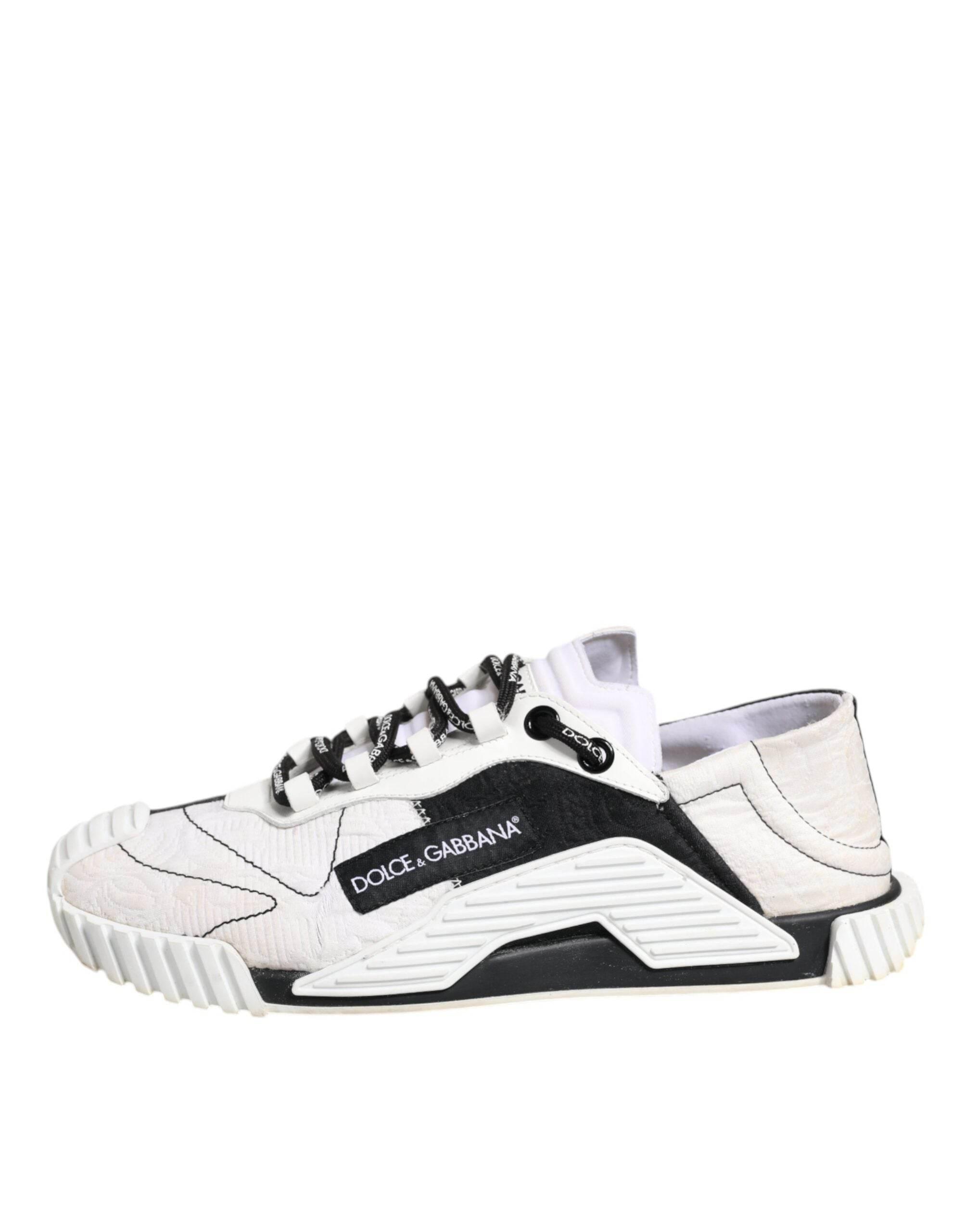 Dolce & Gabbana White Black NS1 Low Top Sneakers Shoes - Hilstor