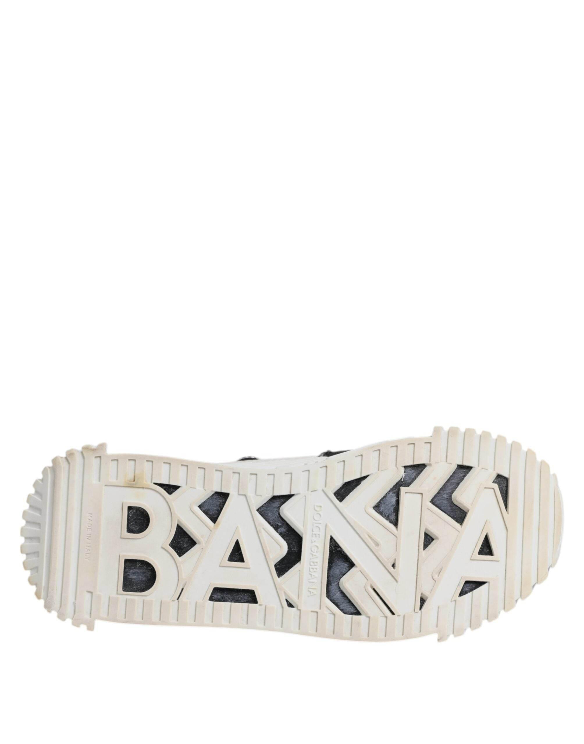 Dolce & Gabbana White Black NS1 Low Top Sneakers Shoes - Hilstor