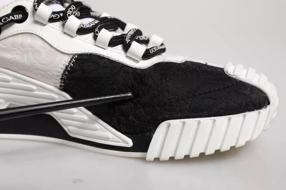 Dolce & Gabbana White Black NS1 Low Top Sneakers Shoes - Hilstor