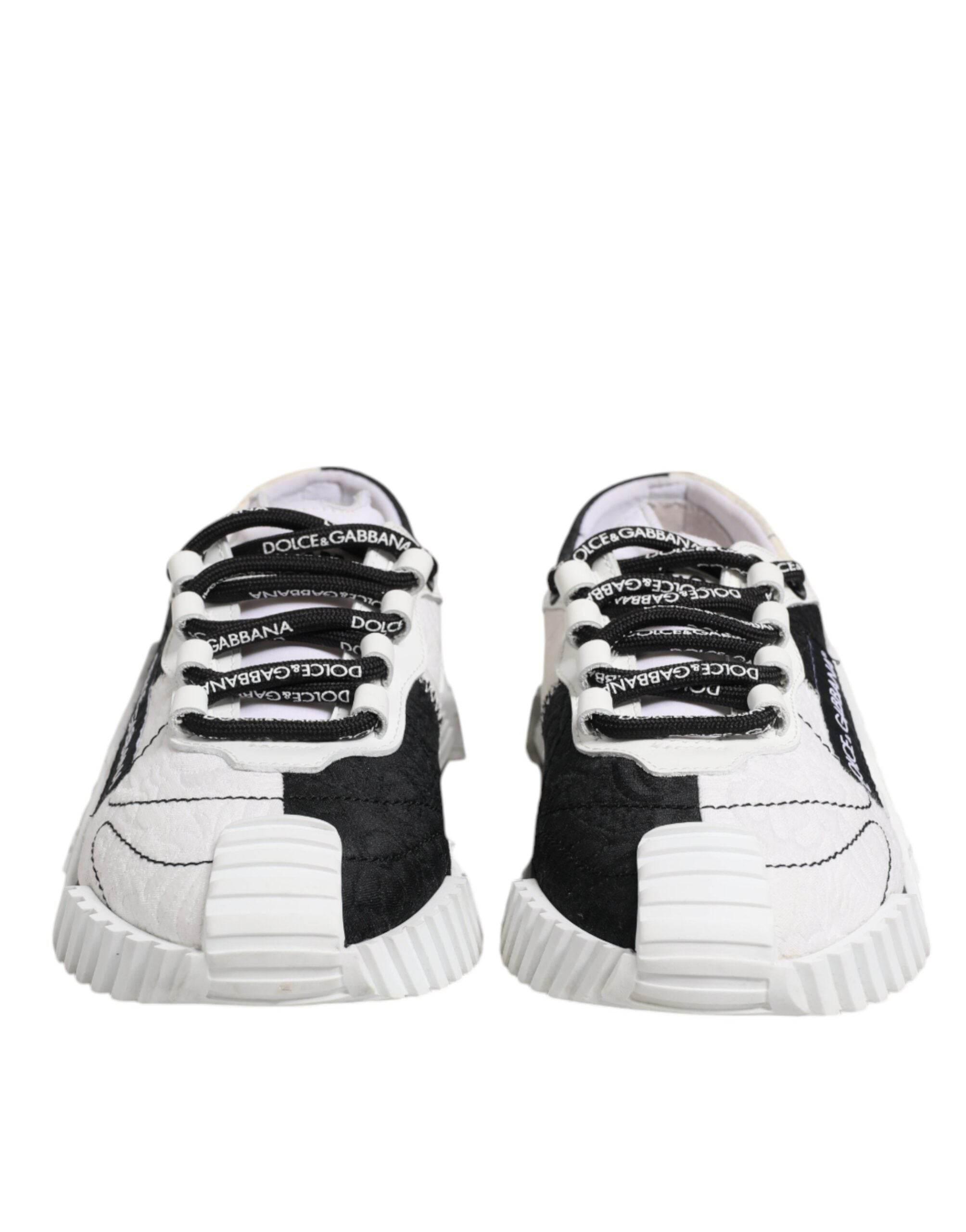 Dolce & Gabbana White Black NS1 Low Top Sneakers Shoes - Hilstor