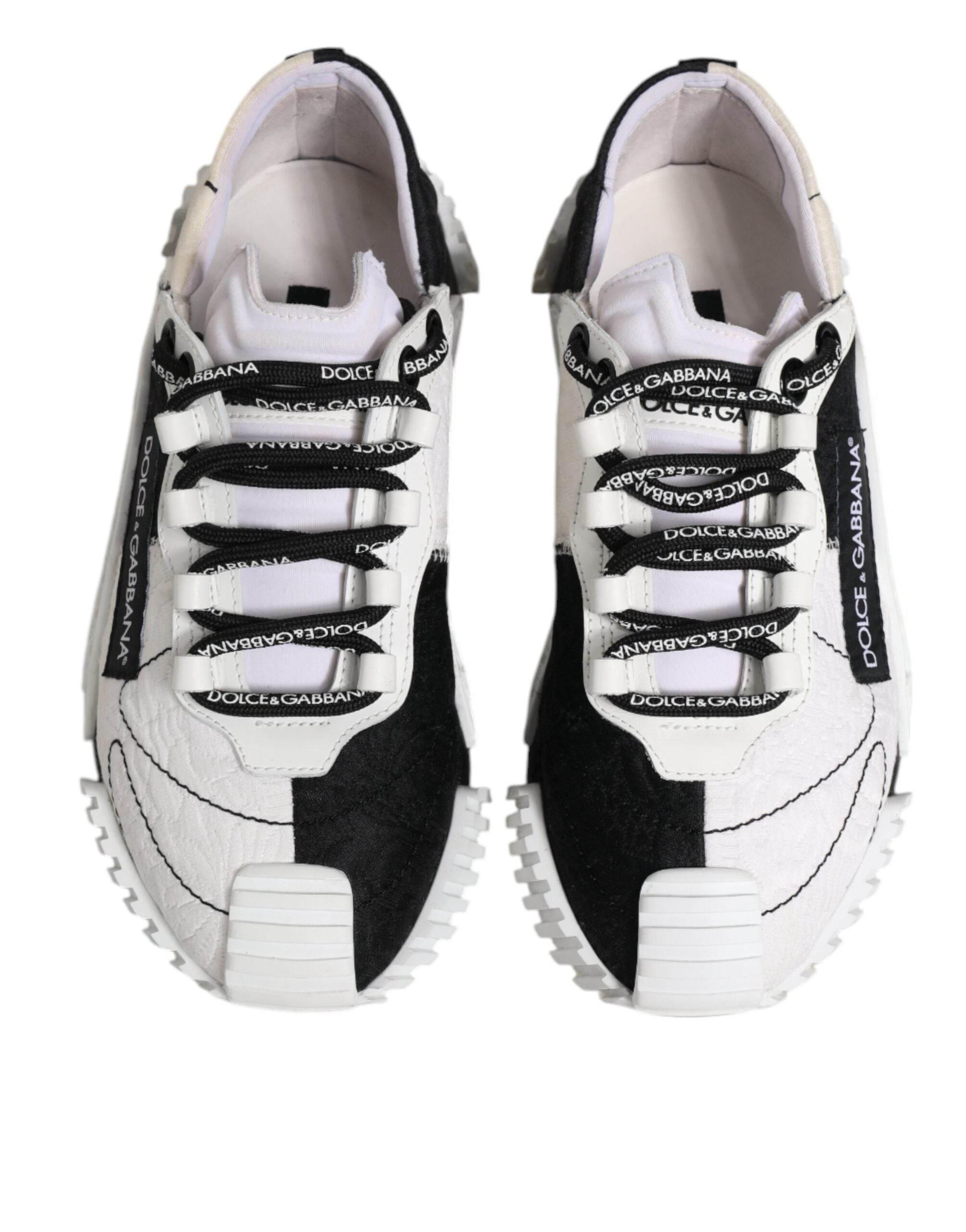Dolce & Gabbana White Black NS1 Low Top Sneakers Shoes - Hilstor