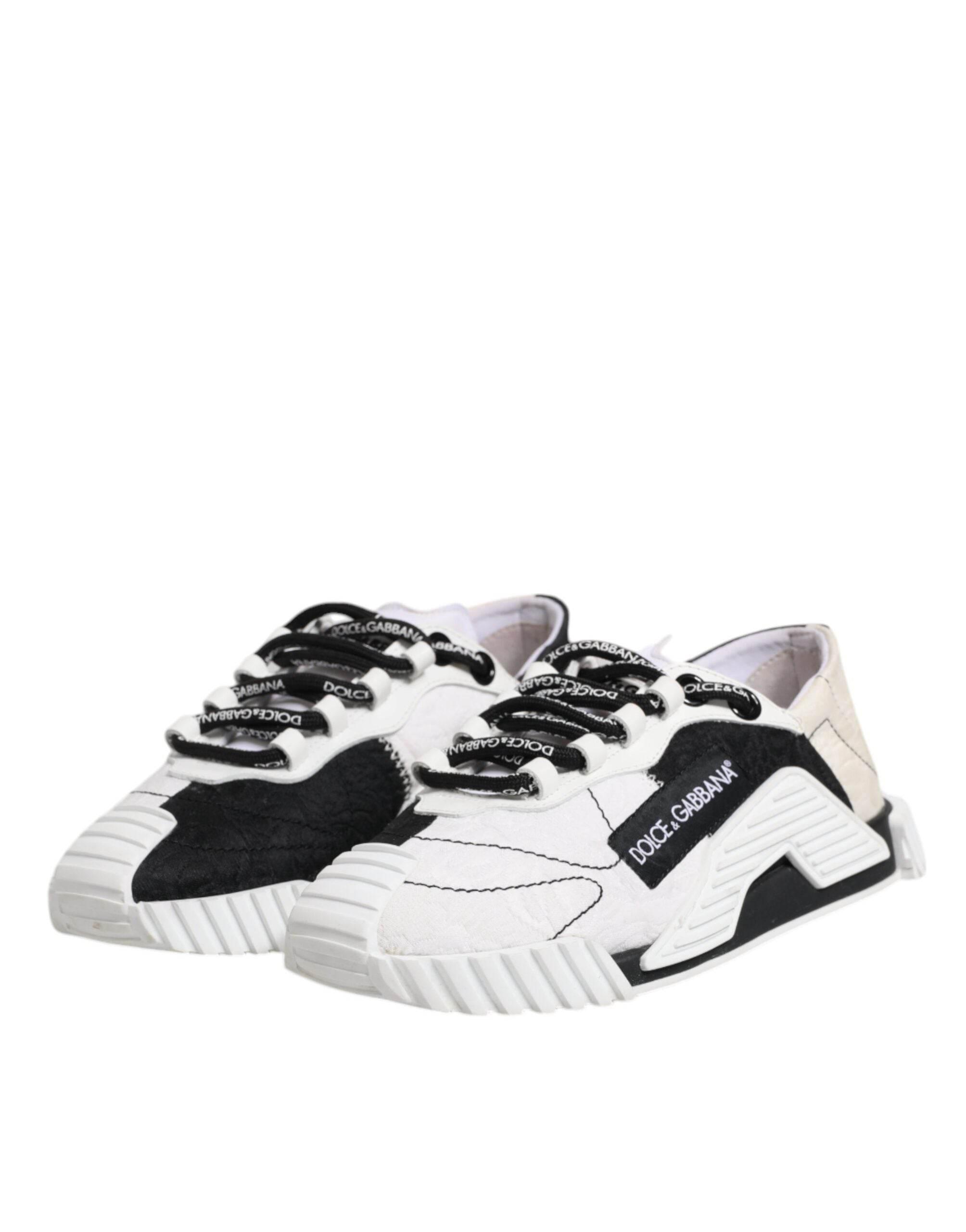 Dolce & Gabbana White Black NS1 Low Top Sneakers Shoes - Hilstor