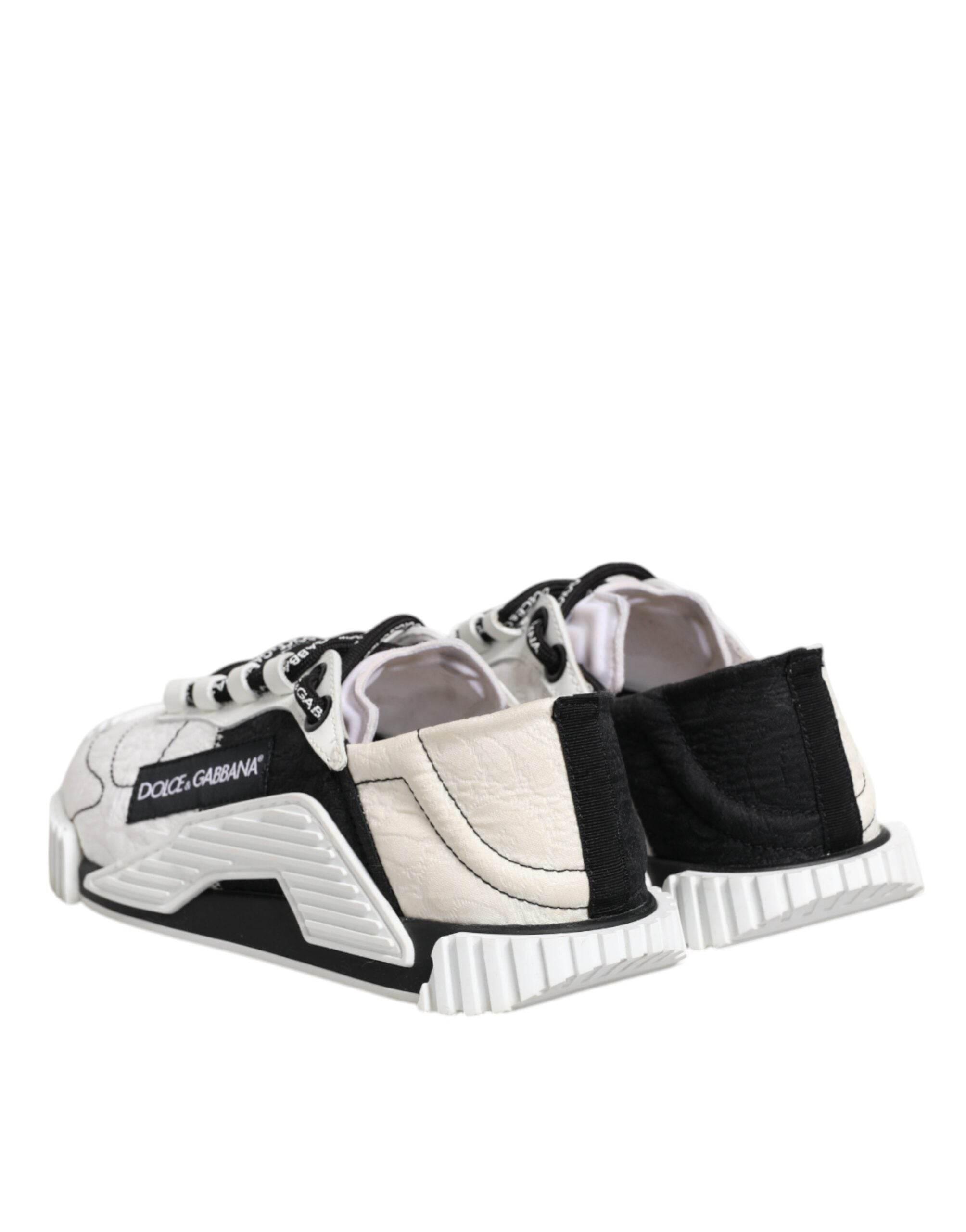 Dolce & Gabbana White Black NS1 Low Top Sneakers Shoes - Hilstor