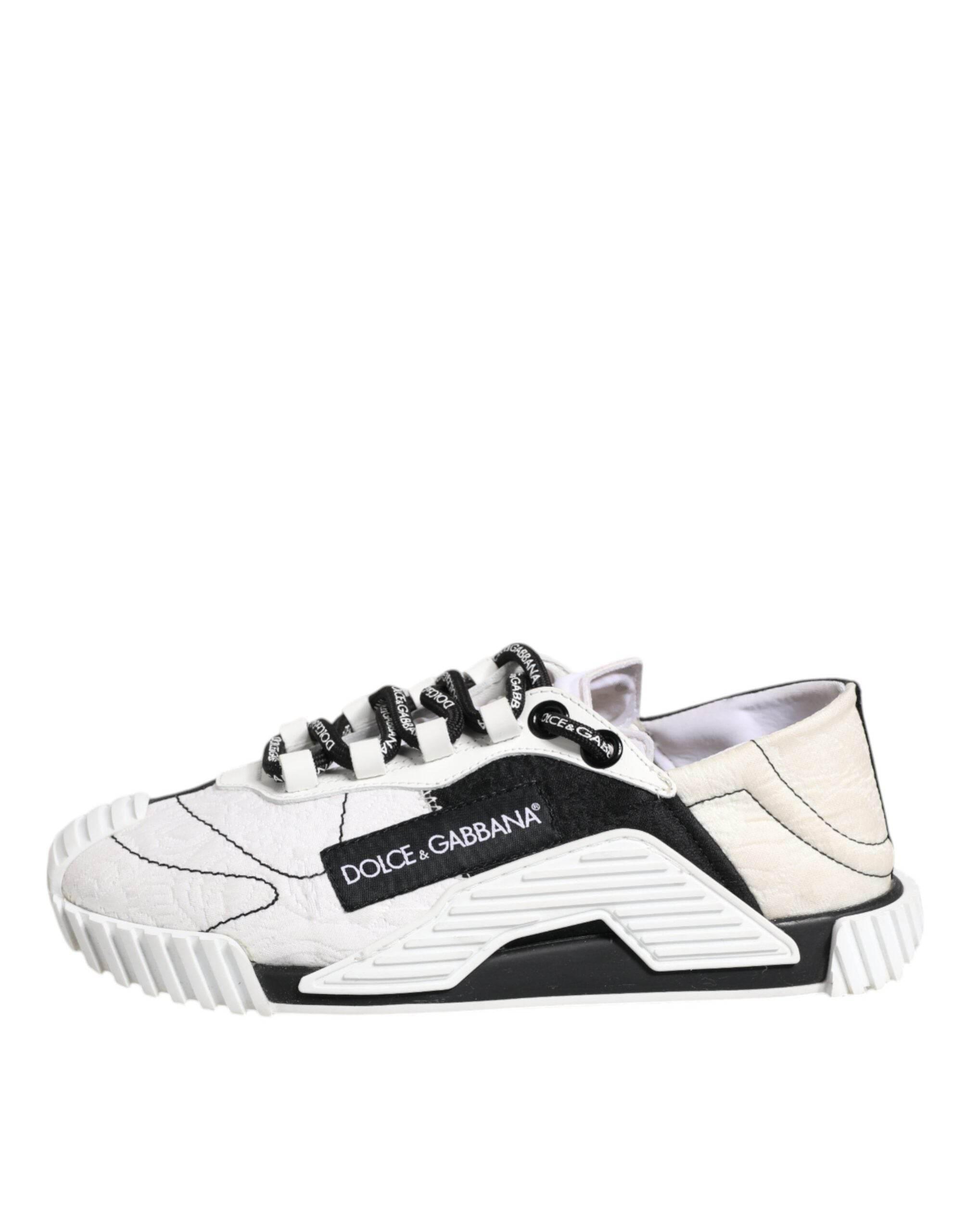 Dolce & Gabbana White Black NS1 Low Top Sneakers Shoes - Hilstor