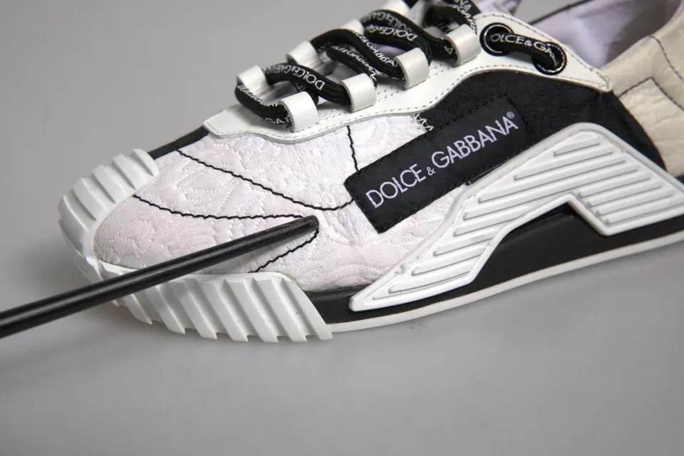 Dolce & Gabbana White Black NS1 Low Top Sneakers Shoes - Hilstor