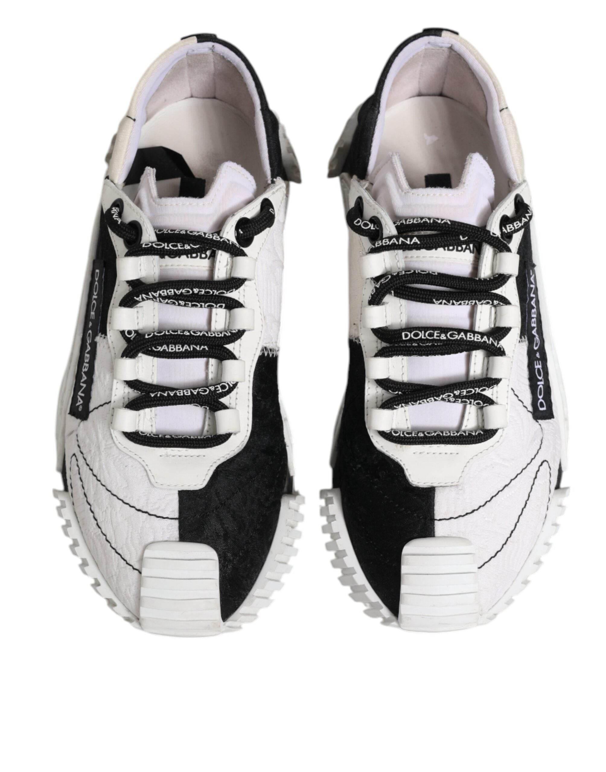 Dolce & Gabbana White Black NS1 Low Top Sneakers Shoes - Hilstor